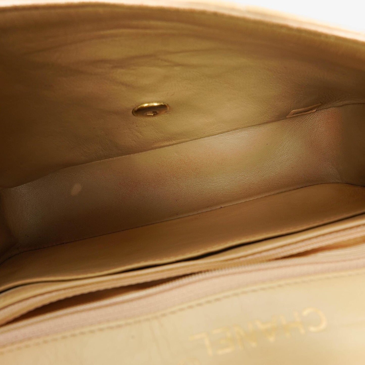 Chanel Classic Single Flap Bag Beige Quilted Lambskin With 24K Gold-Plated Hardware