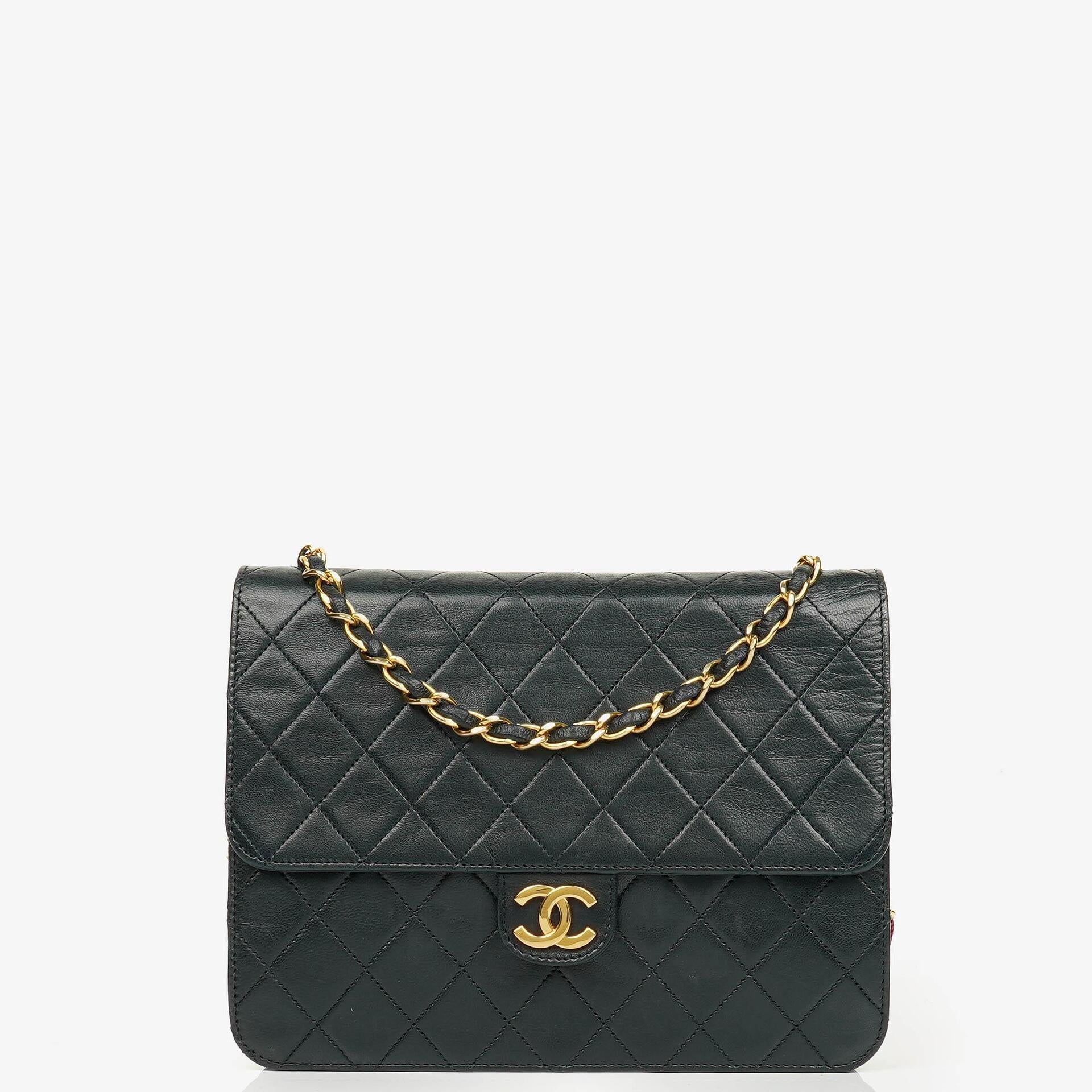 Chanel Classic Single Flap Bag Black Quilted Lambskin With 24K Gold-Plated Hardware