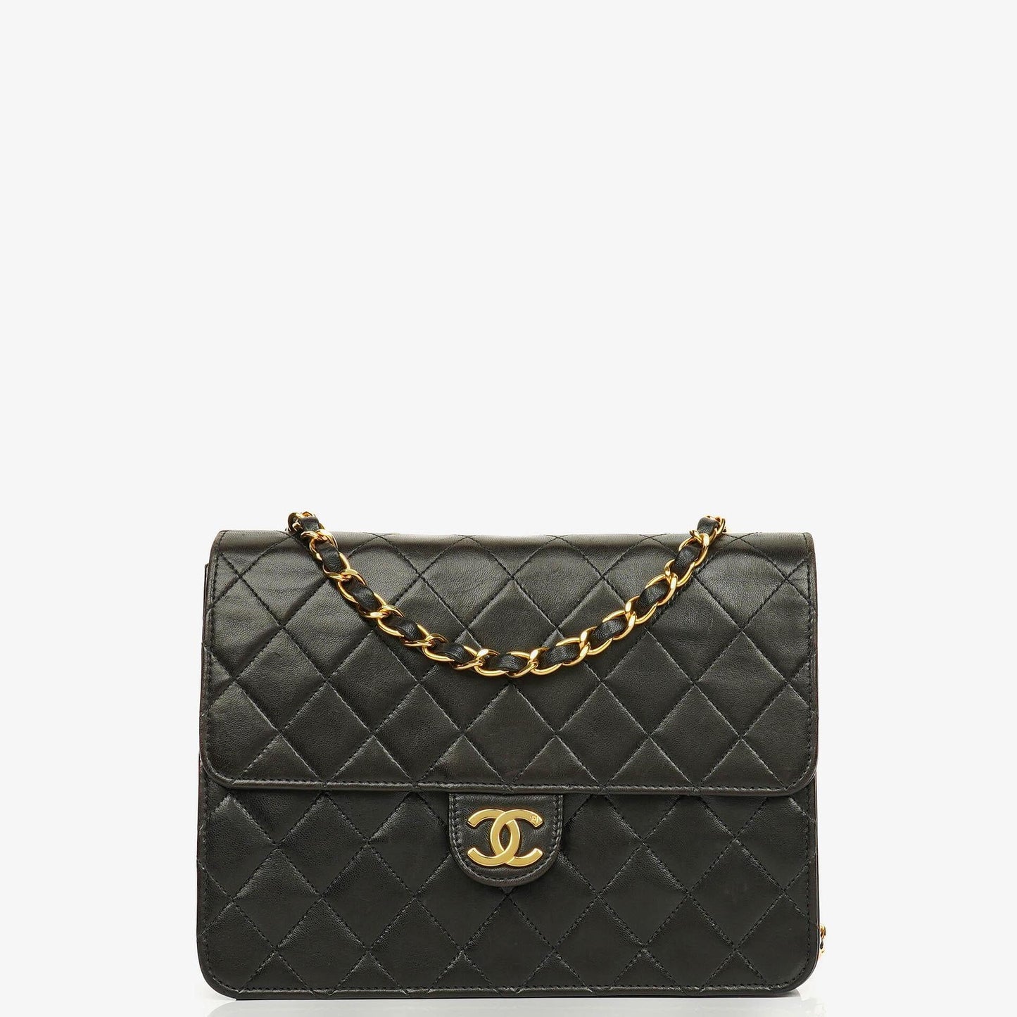 Chanel Classic Single Flap Bag Black Quilted Lambskin With 24K Gold-Plated Hardware