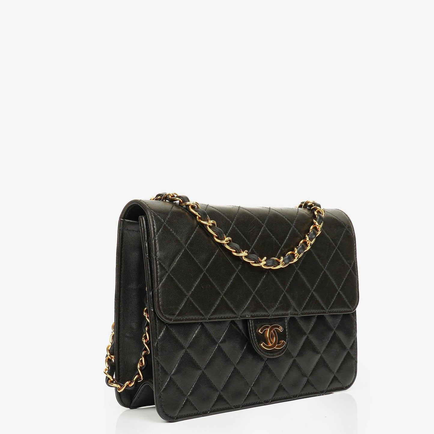 Chanel Classic Small Single Flap Bag Black Quilted Lambskin With 24K Gold-Plated Hardware