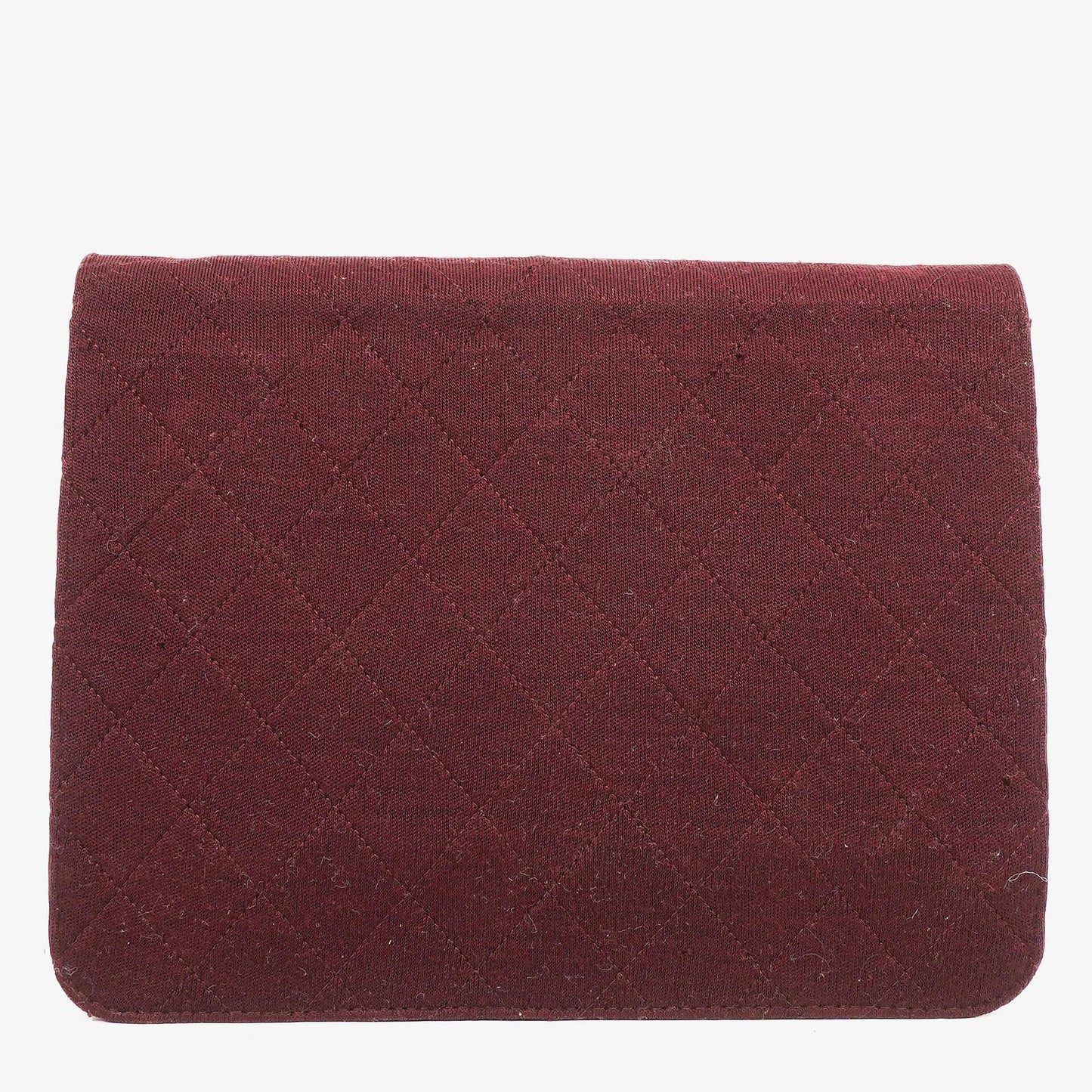 Chanel Classic Single Flap Bag Burgundy Quilted Jersey And Leather 24K Gold-Plated Hardware