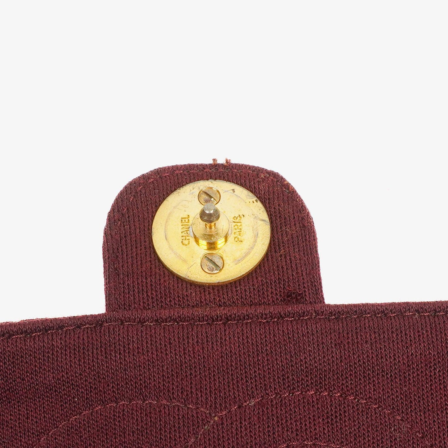 Chanel Classic Single Flap Bag Burgundy Quilted Jersey And Leather 24K Gold-Plated Hardware