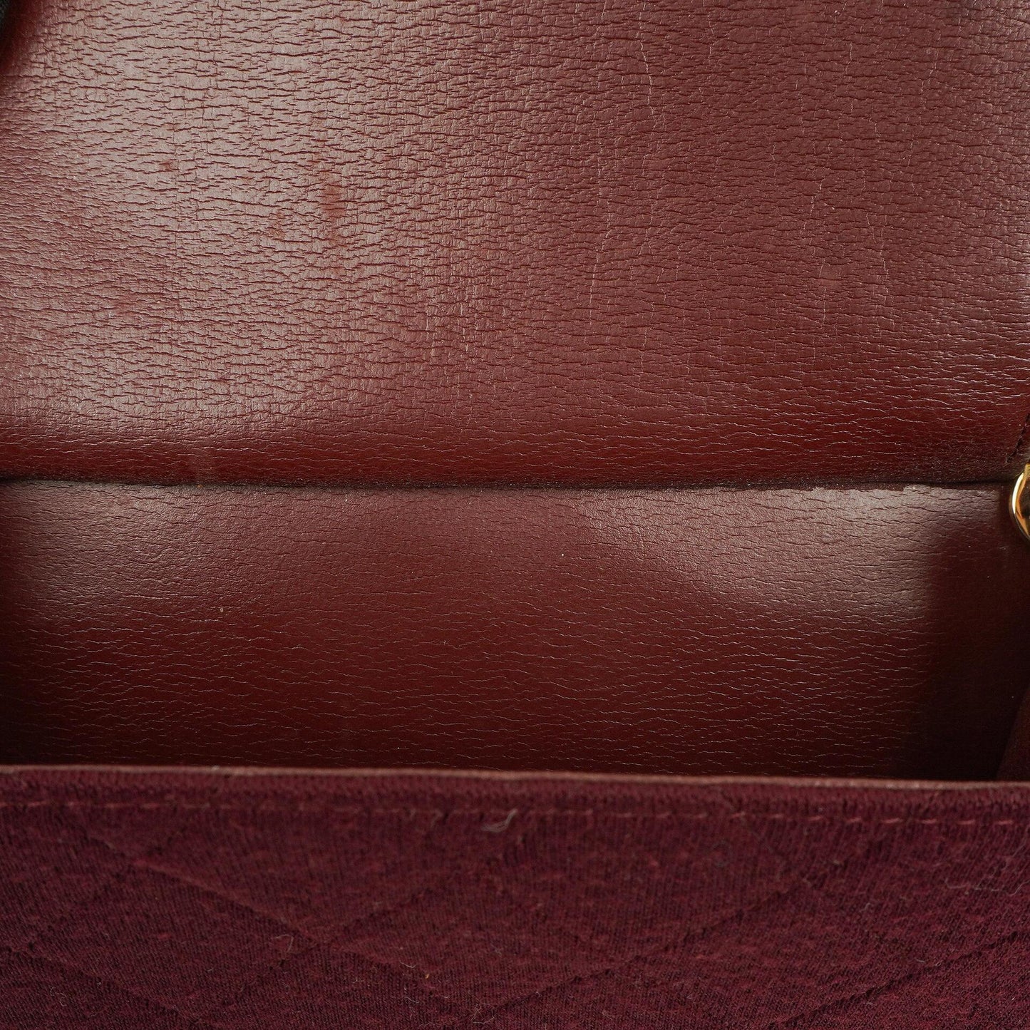 Chanel Classic Single Flap Bag Burgundy Quilted Jersey And Leather 24K Gold-Plated Hardware