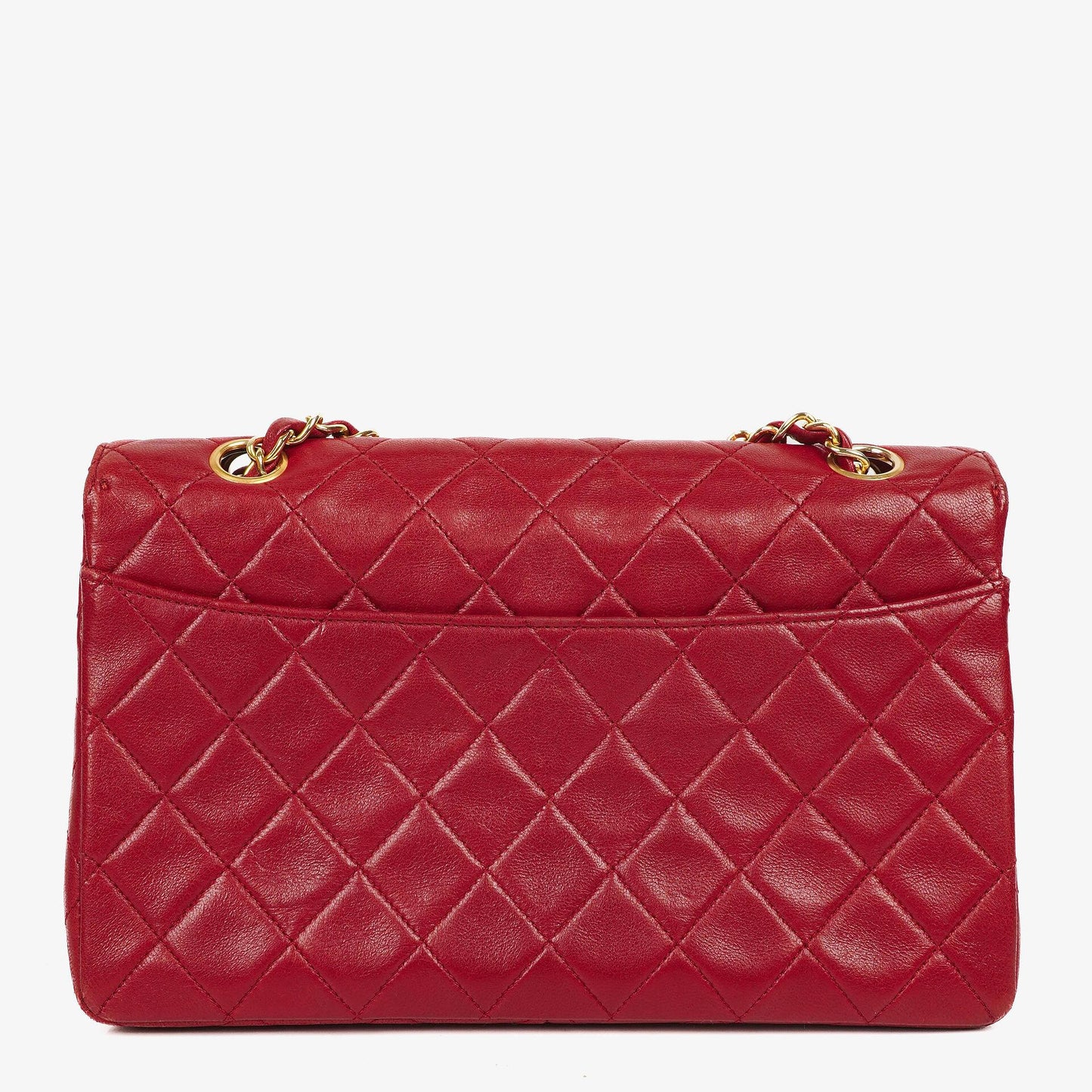 Chanel Classic Small Flap Bag Red Lambskin 24k Gold-Plated Hardware