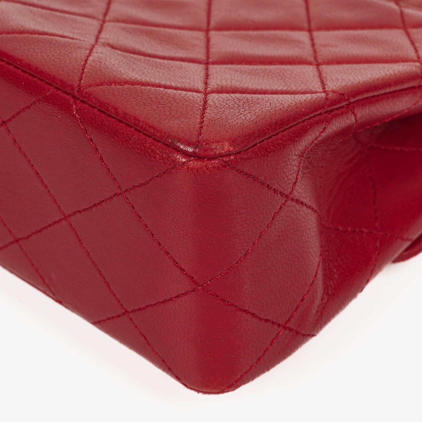 Chanel Classic Small Flap Bag Red Lambskin 24k Gold-Plated Hardware