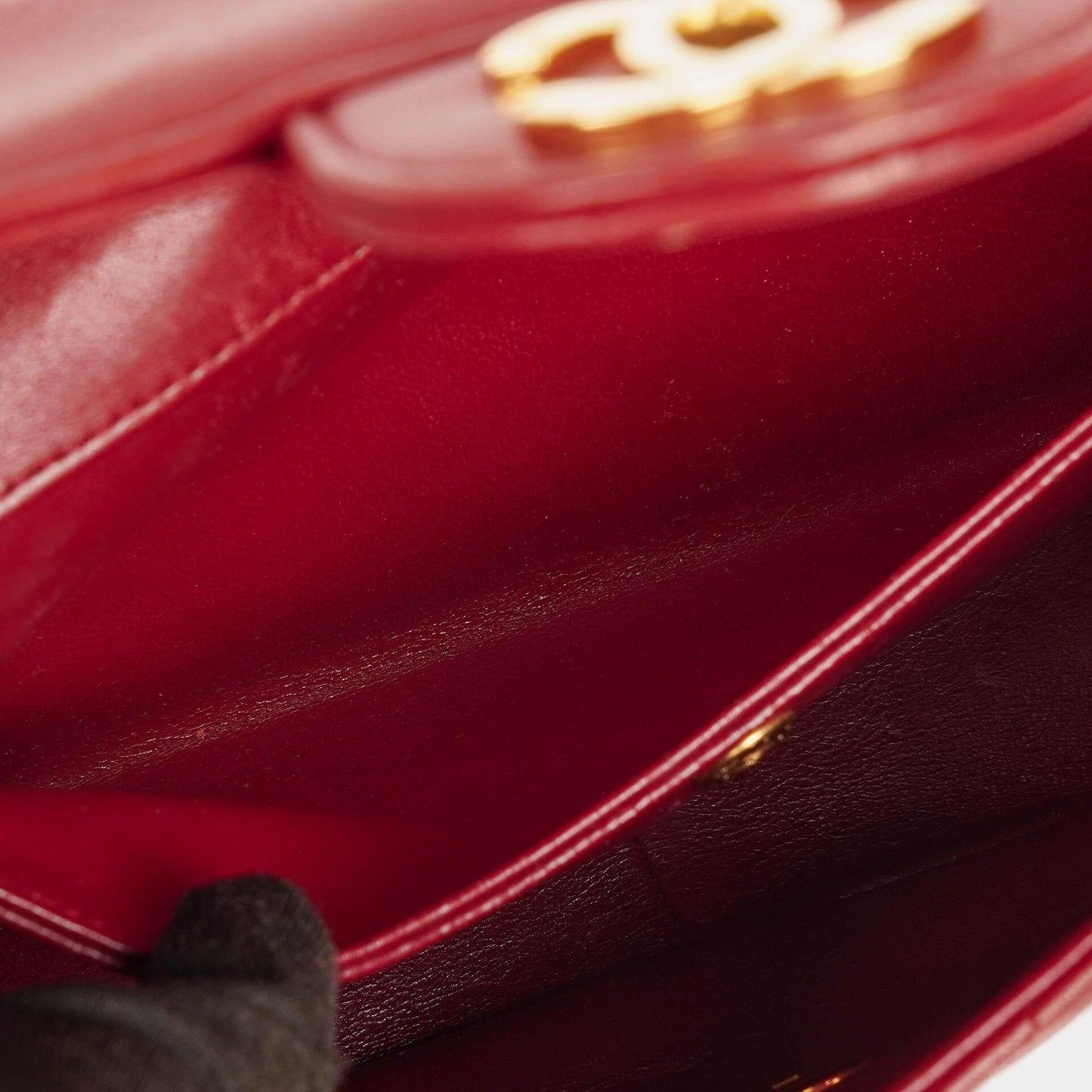 Chanel Classic Small Flap Bag Red Lambskin 24k Gold-Plated Hardware