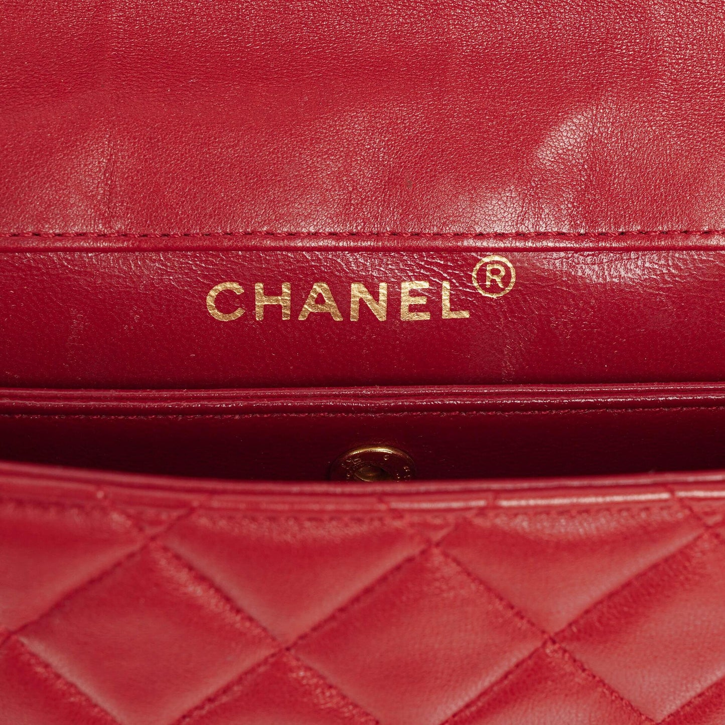 Chanel Classic Small Flap Bag Red Lambskin 24k Gold-Plated Hardware