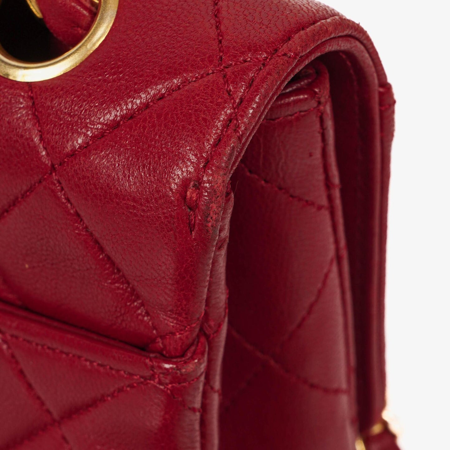 Chanel Classic Small Flap Bag Red Lambskin 24k Gold-Plated Hardware