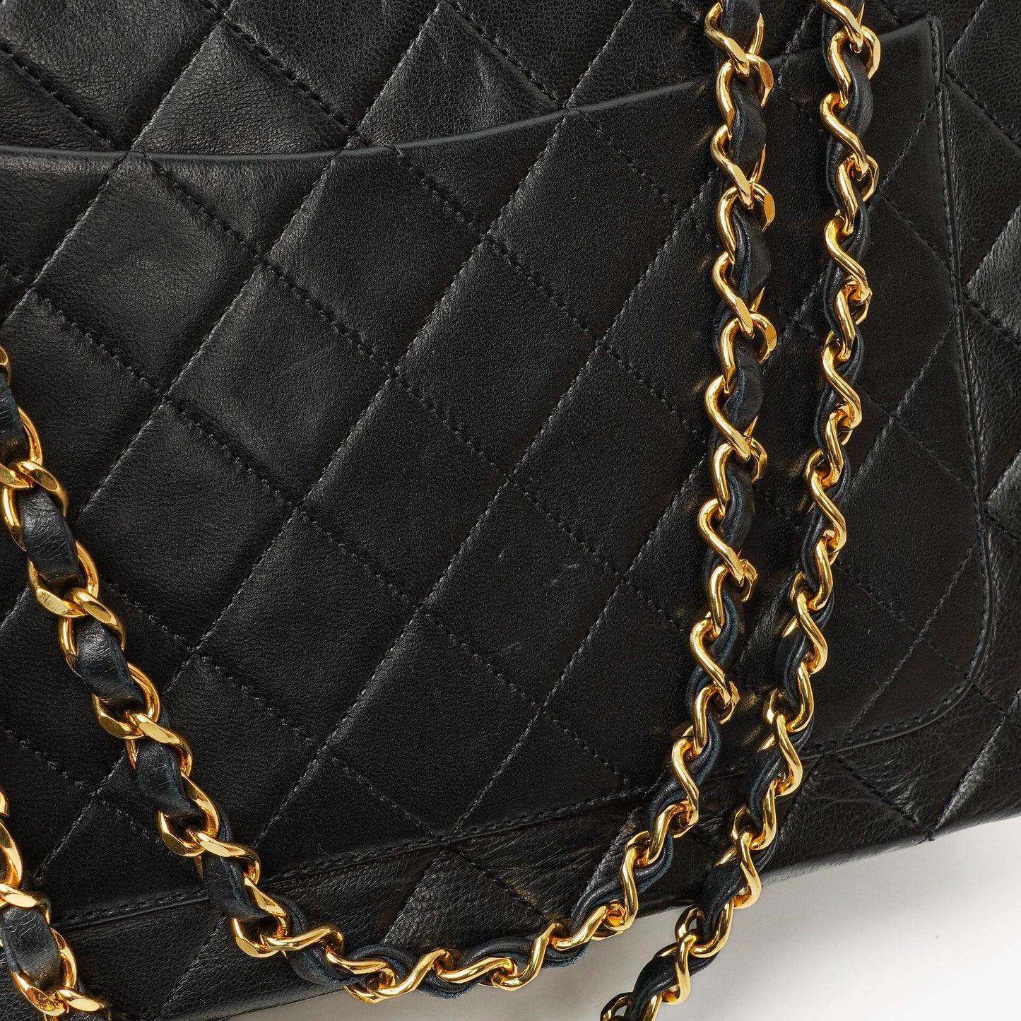 Chanel Classic Square Black Quilted Lambskin Double Flap Bag With 24K Gold-Plated Hardware, 1986-1988