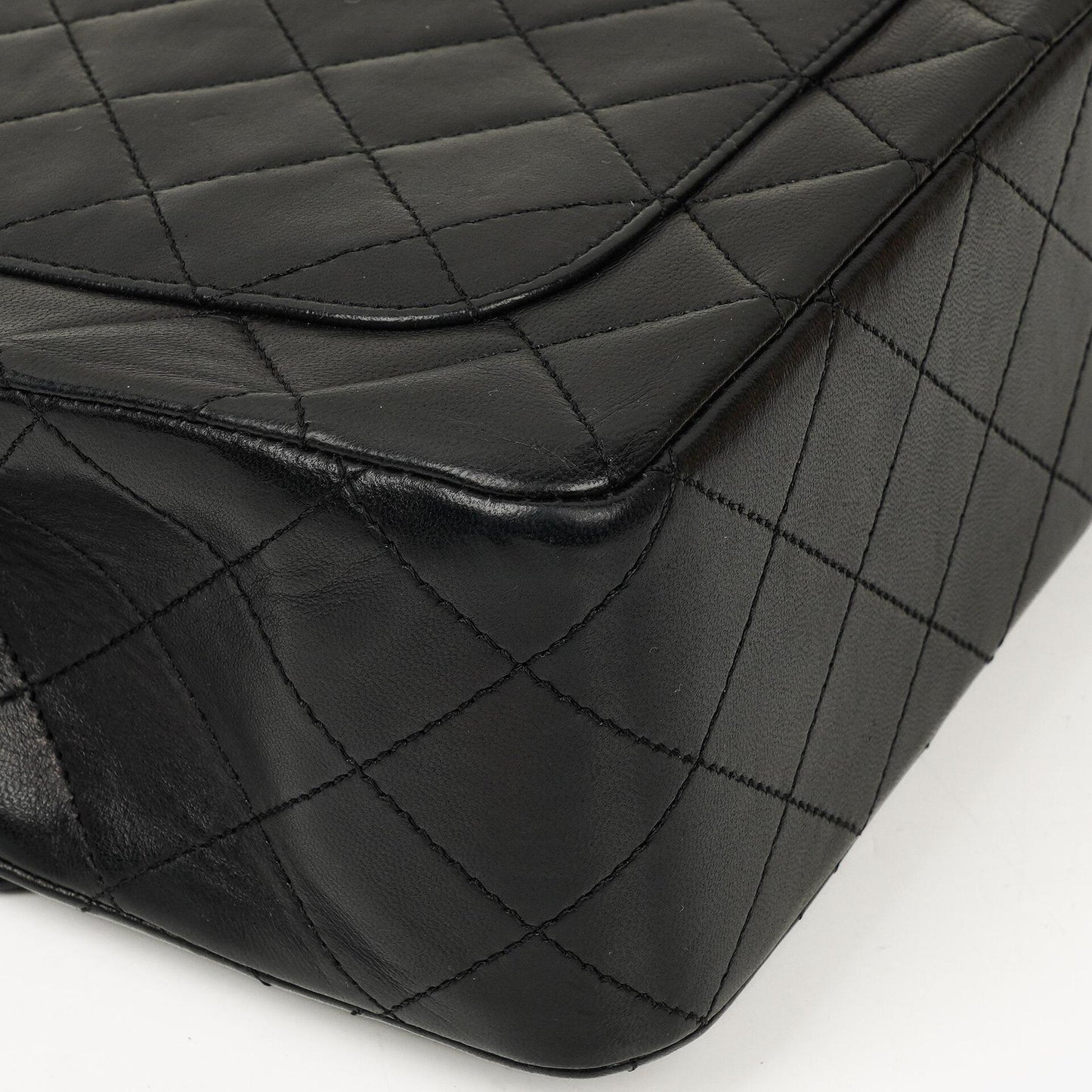 Chanel Classic Square Black Quilted Lambskin Double Flap Bag With 24K Gold-Plated Hardware, 1986-1988