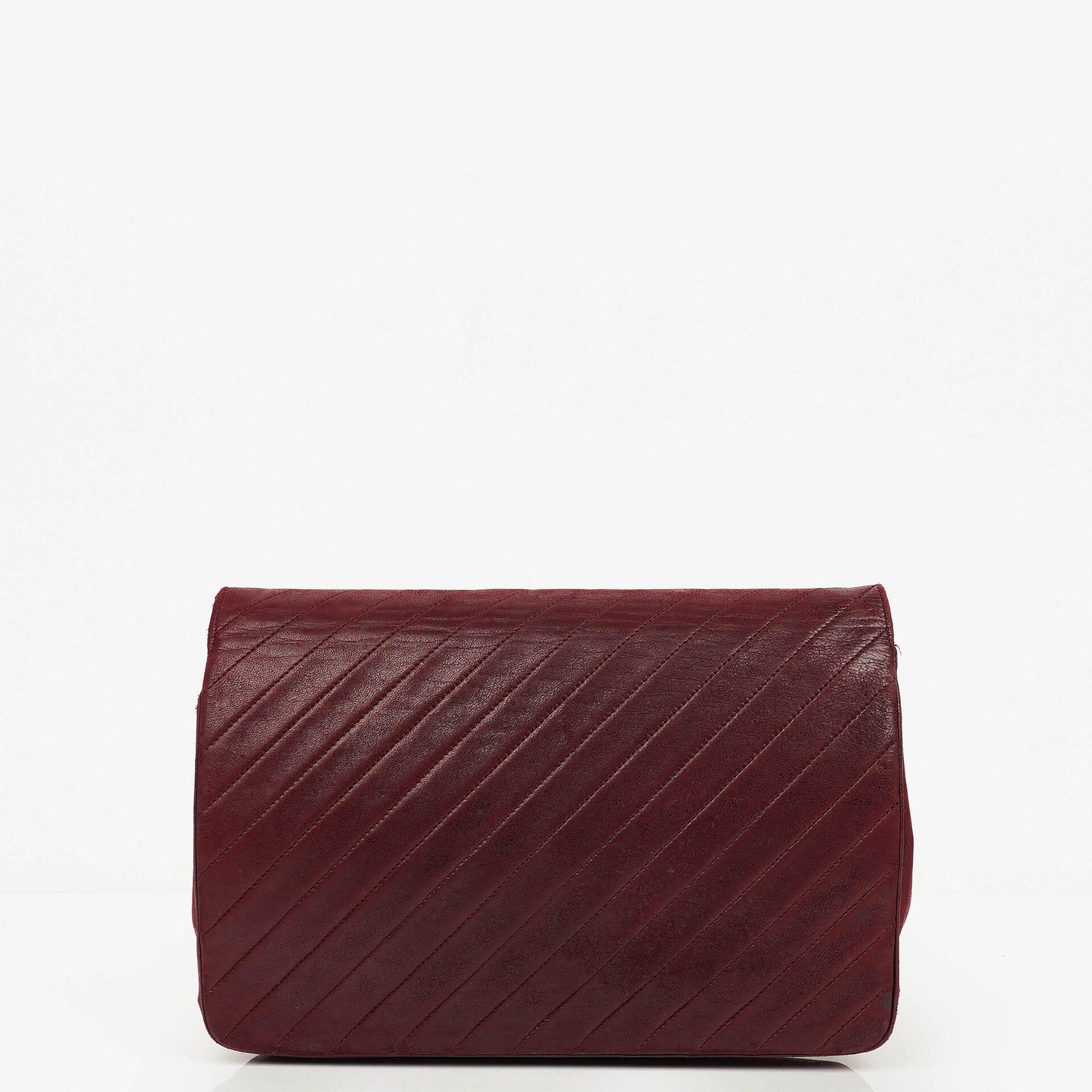 Chanel Classic Diagonal Quilted Lambskin Single Flap Bag With 24K Gold-Plated Hardware