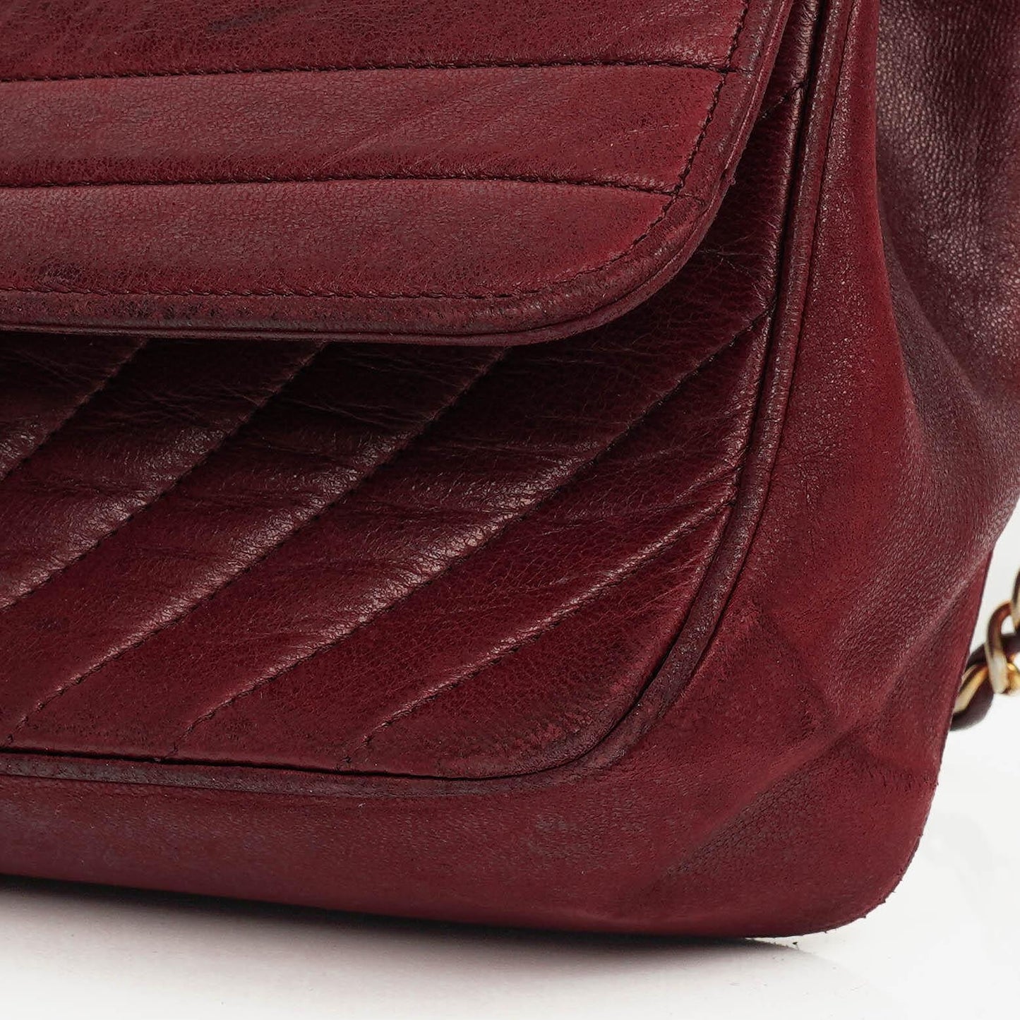 Chanel Classic Diagonal Quilted Lambskin Single Flap Bag With 24K Gold-Plated Hardware