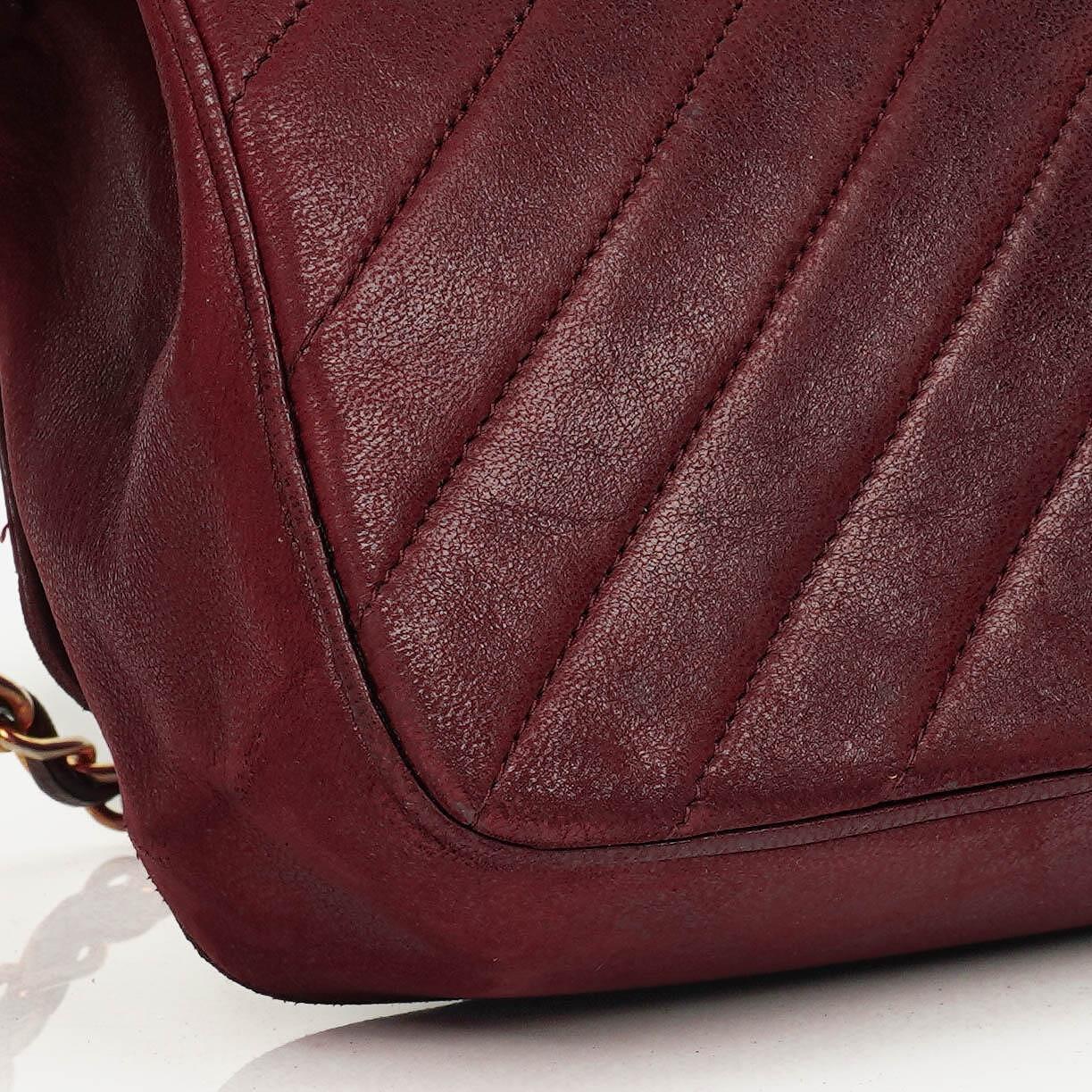 Chanel Classic Diagonal Quilted Lambskin Single Flap Bag With 24K Gold-Plated Hardware