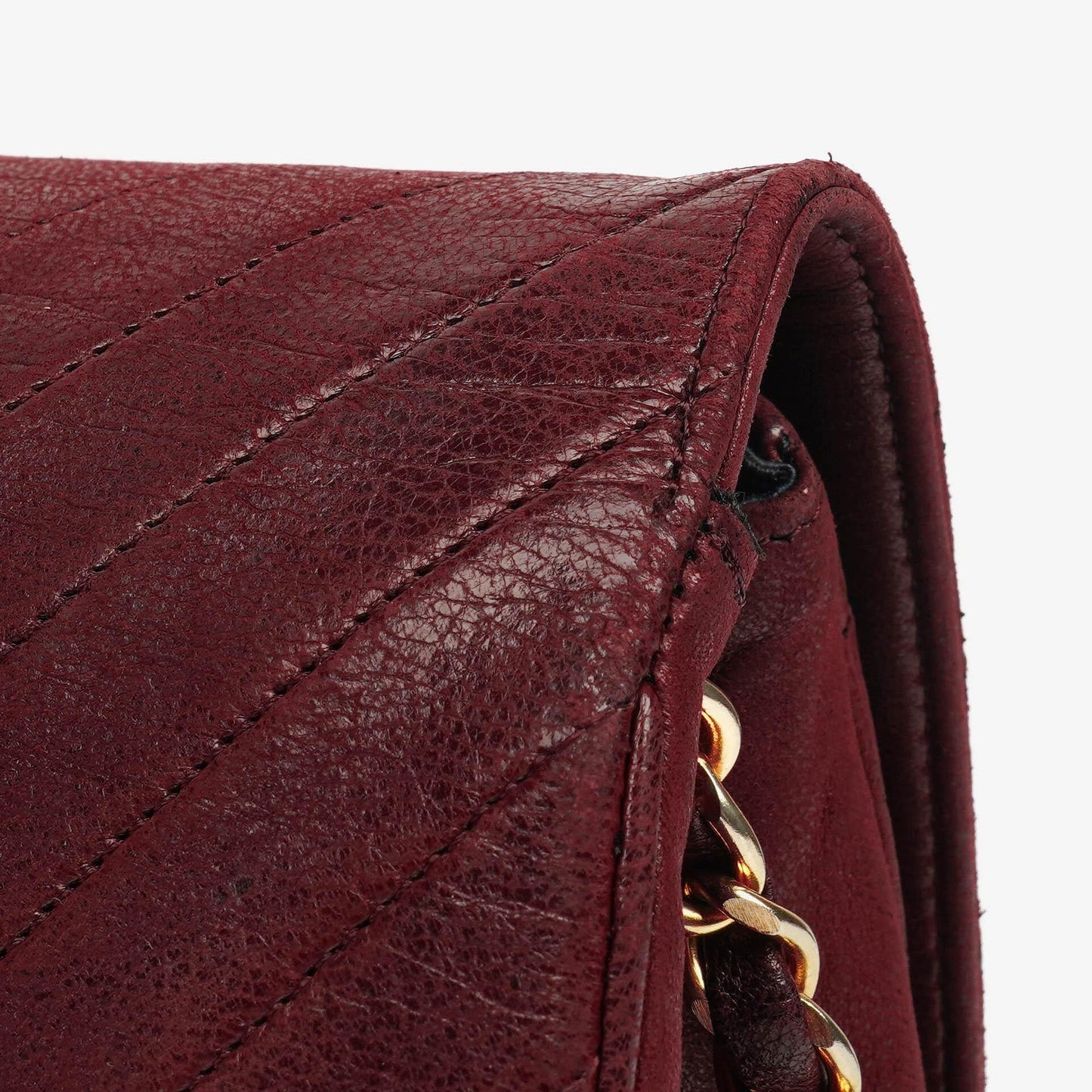 Chanel Classic Diagonal Quilted Lambskin Single Flap Bag With 24K Gold-Plated Hardware