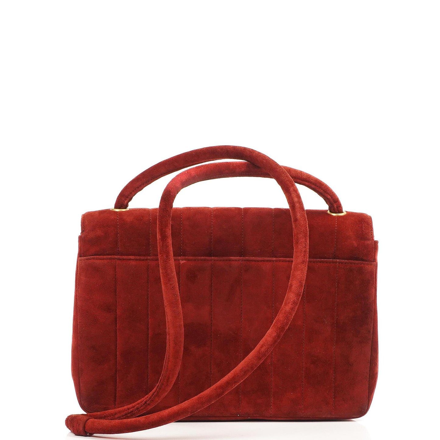 Chanel Diana Vertical Quilted Single Flap Bag Wine Red Suede 24K Gold-Plated Hardware