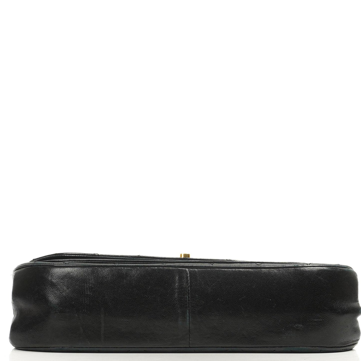 Chanel Double Flap Black Lambskin Half Moon With 24K Gold-Plated Hardware