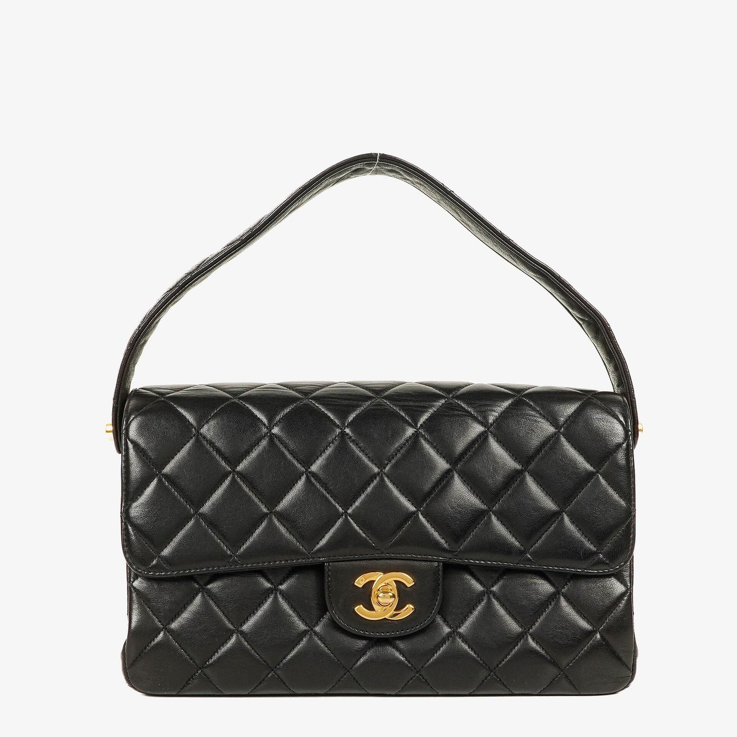 Chanel Double-Sided Flap Bag Black Lambskin 24k Gold-Plated Hardware