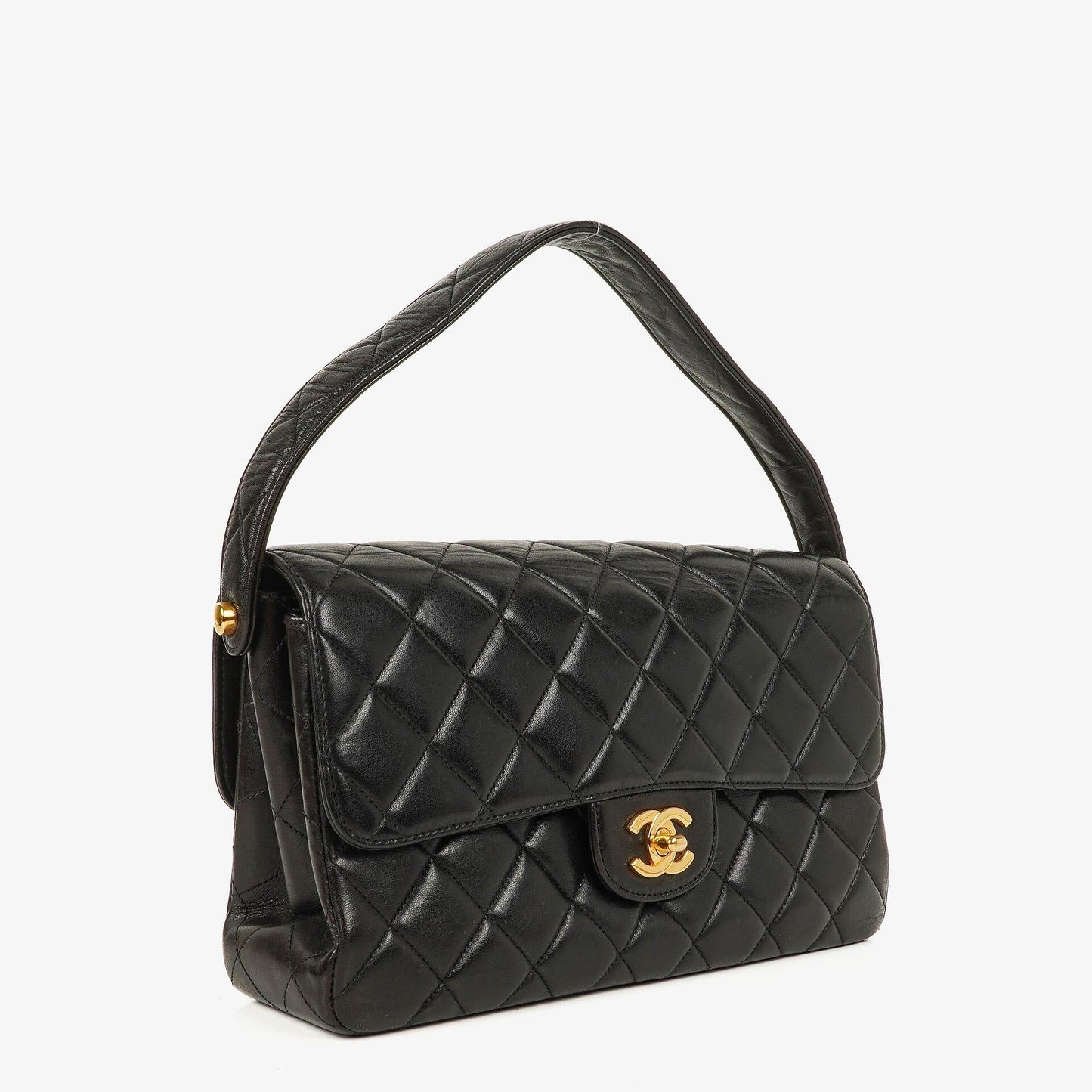 Chanel Double-Sided Flap Bag Black Lambskin 24k Gold-Plated Hardware