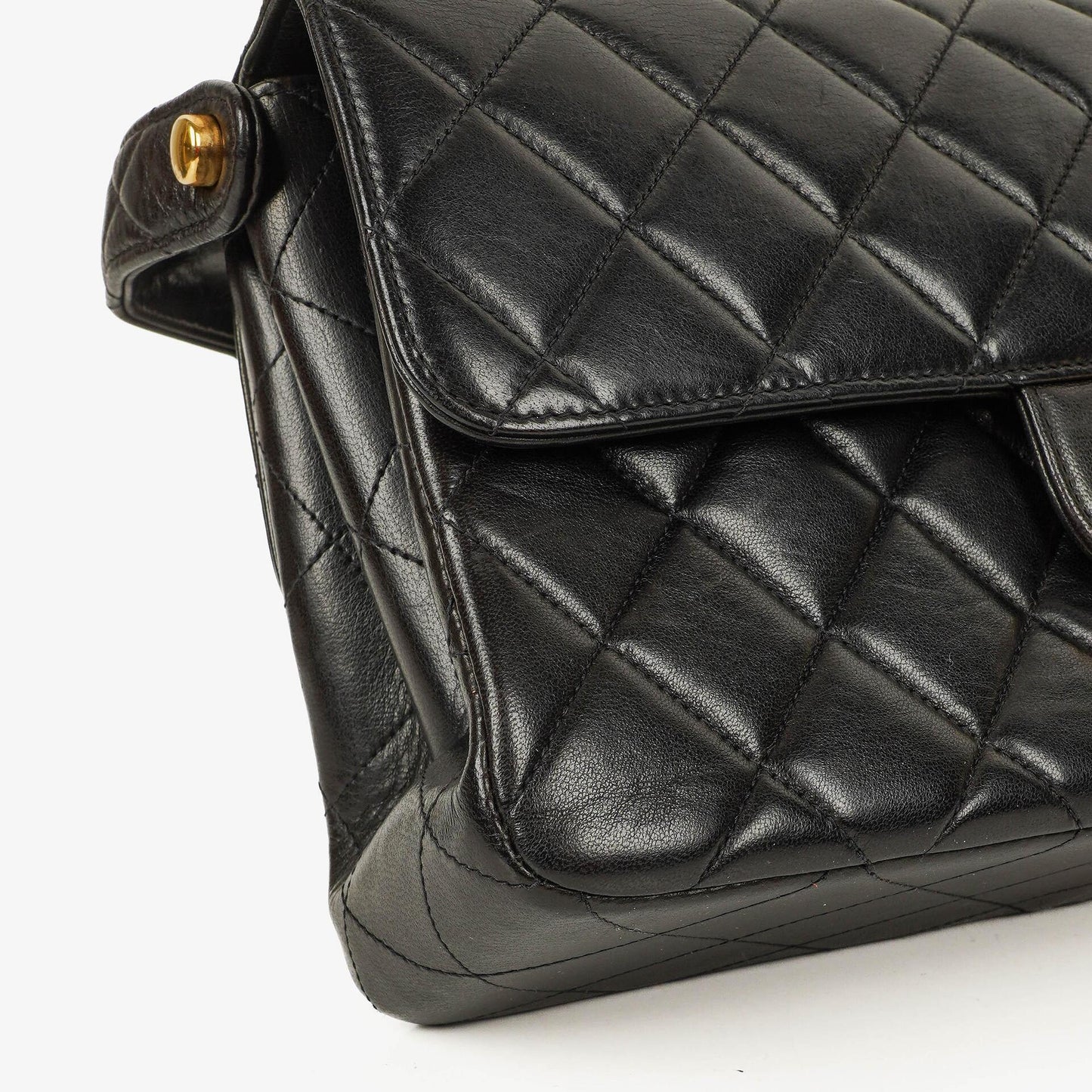 Chanel Double-Sided Flap Bag Black Lambskin 24k Gold-Plated Hardware