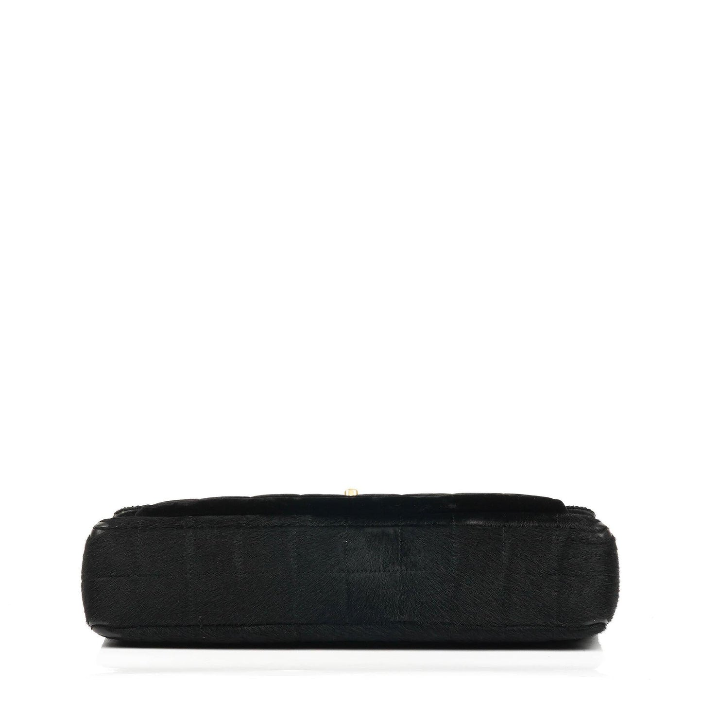 Chanel East West Pony Hair Velvet Chocolate Bar Flap Bag With Gold - Tone Hardware