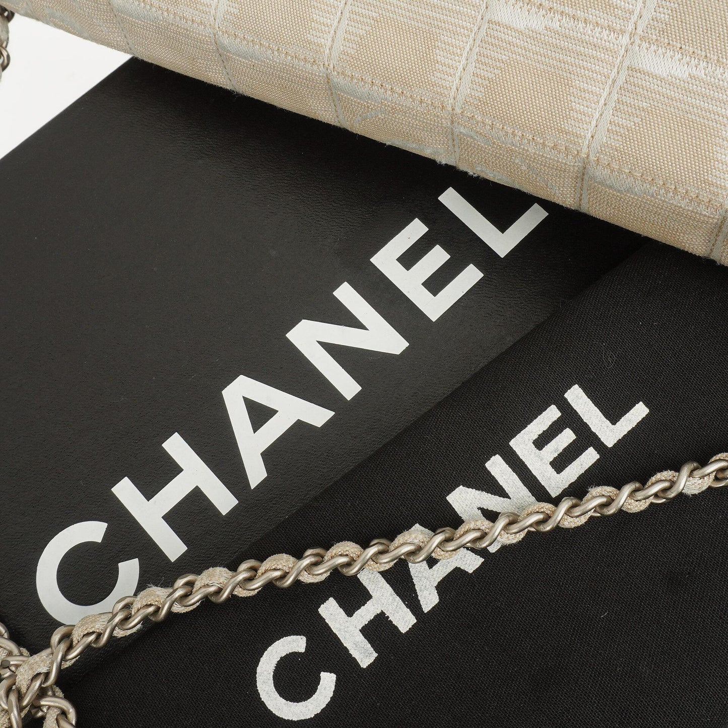Chanel East West Travel Line Chocolate Bar Flap Bag