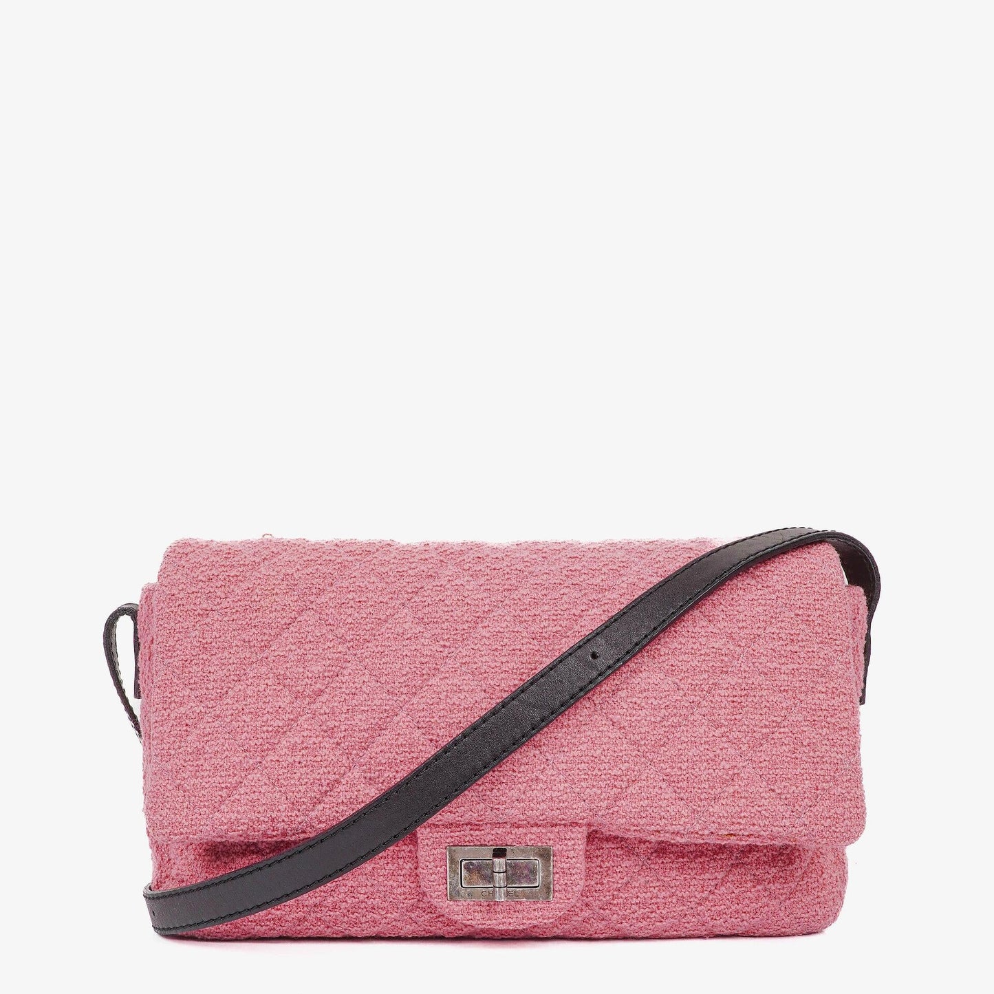 Chanel Easy Tweed Jumbo Pink 2.55 Reissue Messenger Flap Bag