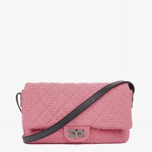 Chanel Easy Tweed Jumbo Pink 2.55 Reissue Messenger Flap Bag