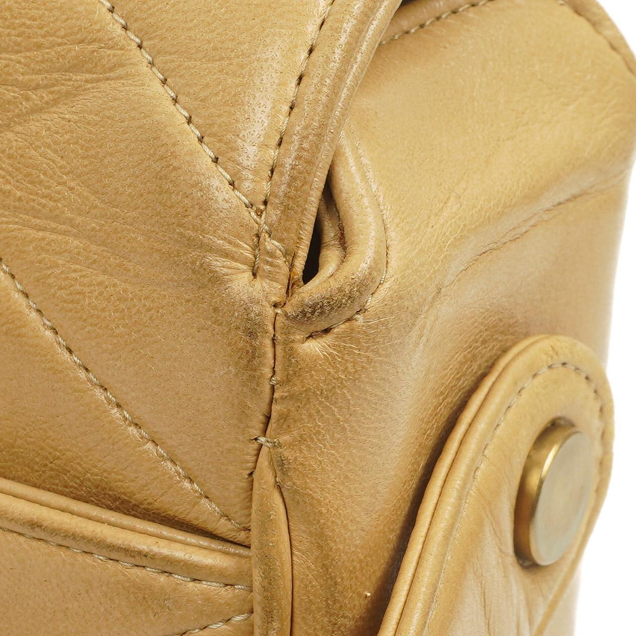 Chanel Envelope Beige Chevron Quilted Crossbody Bag With 24K Gold-Plated Hardware
