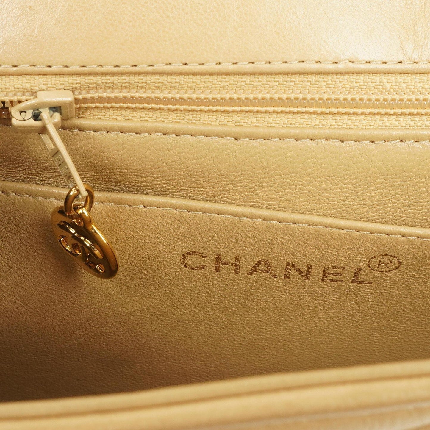 Chanel Envelope Beige Chevron Quilted Crossbody Bag With 24K Gold-Plated Hardware