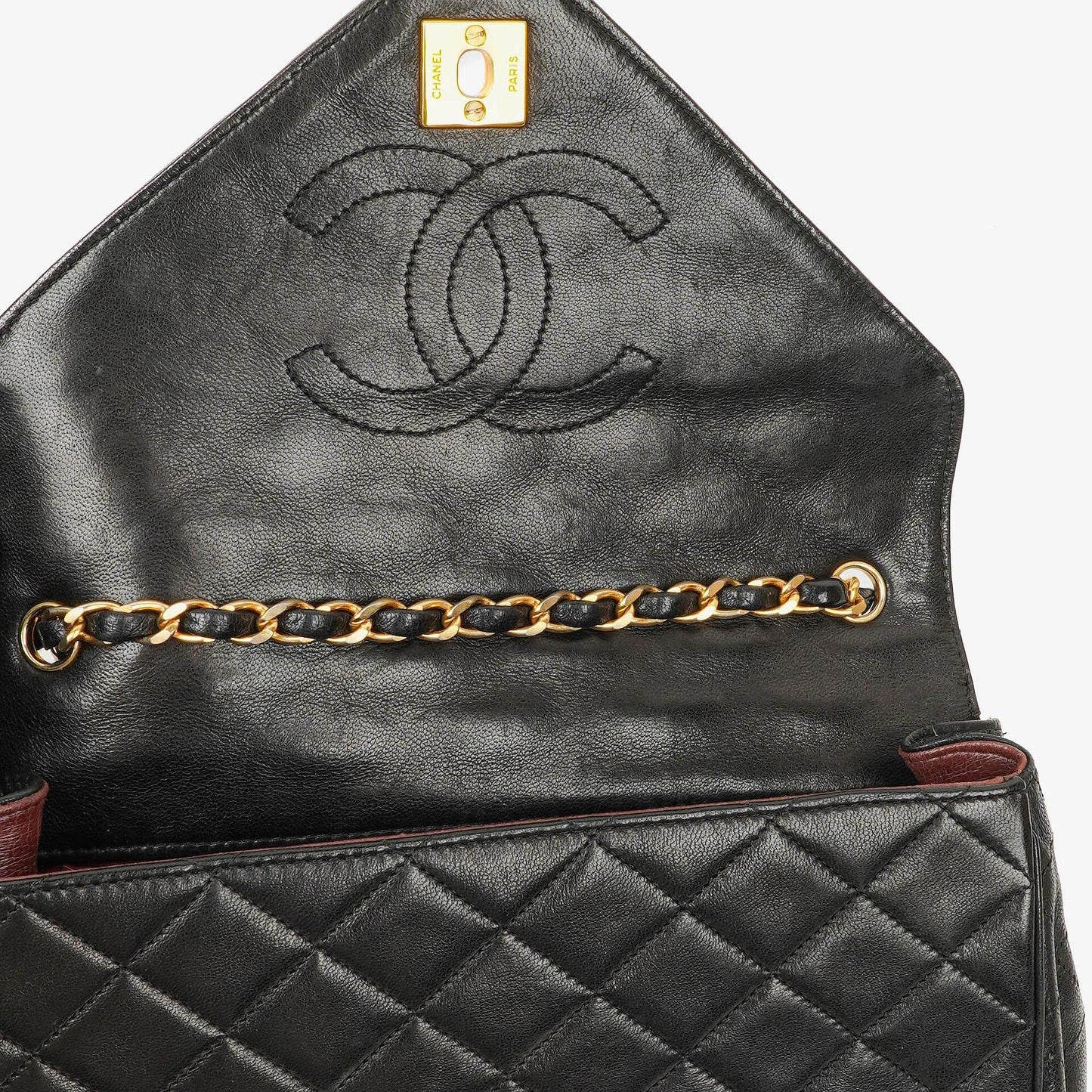Chanel Envelope Flap Bag Black Quilted Lambskin With 24K Gold-Plated Hardware