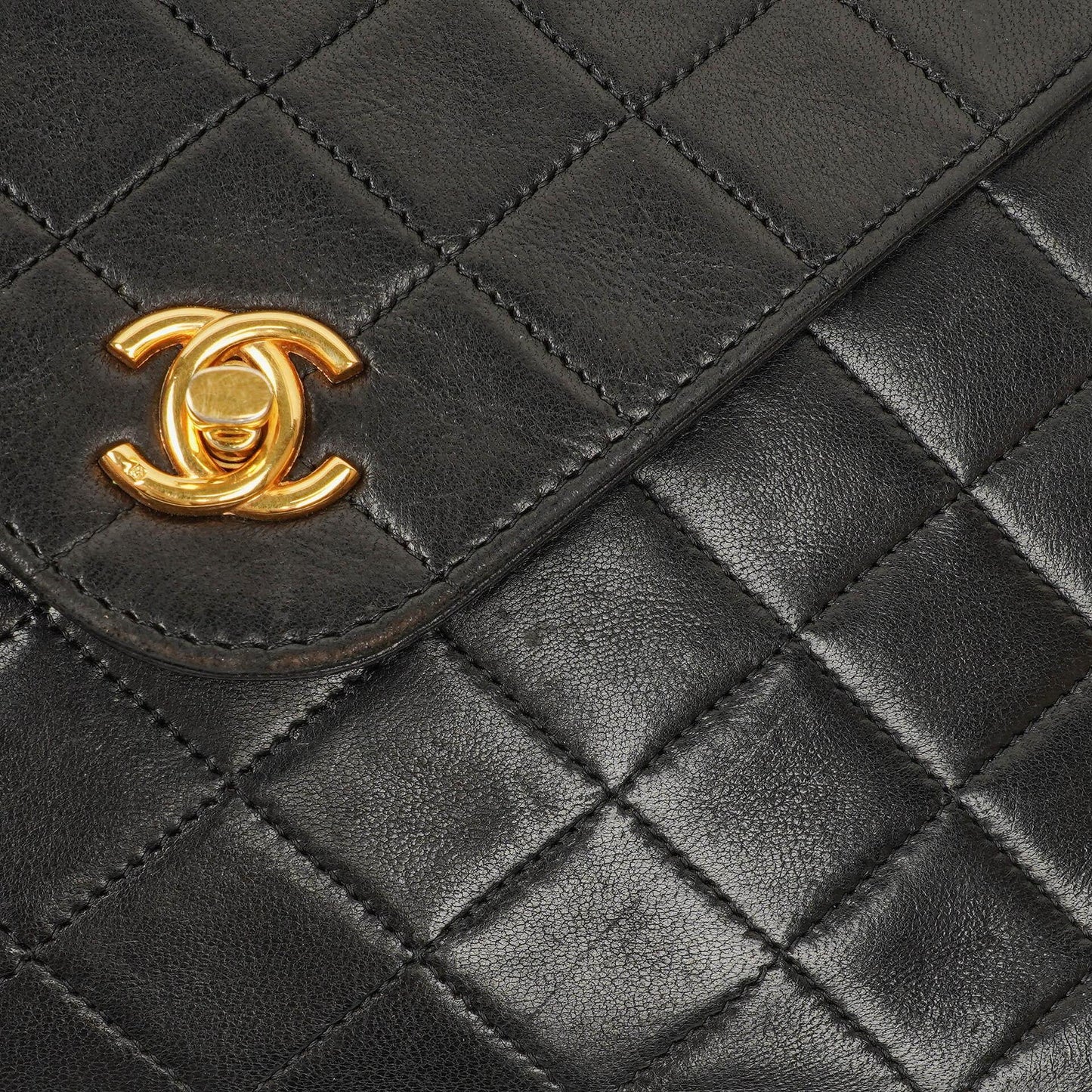 Chanel Envelope Flap Bag Black Quilted Lambskin With 24K Gold-Plated Hardware