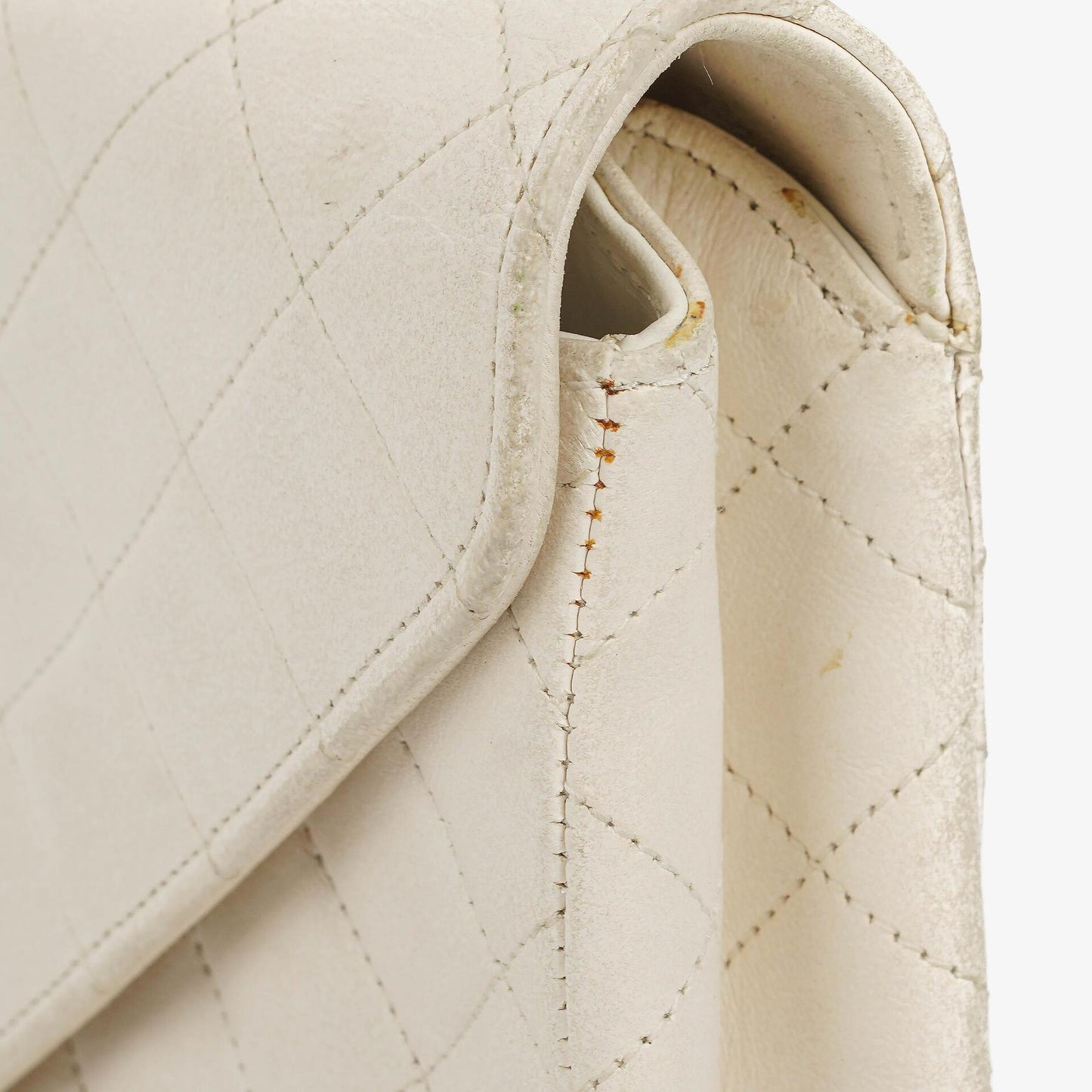 Chanel Envelope Flap Bag White Quilted Lambskin With 24K Gold-Plated Hardware