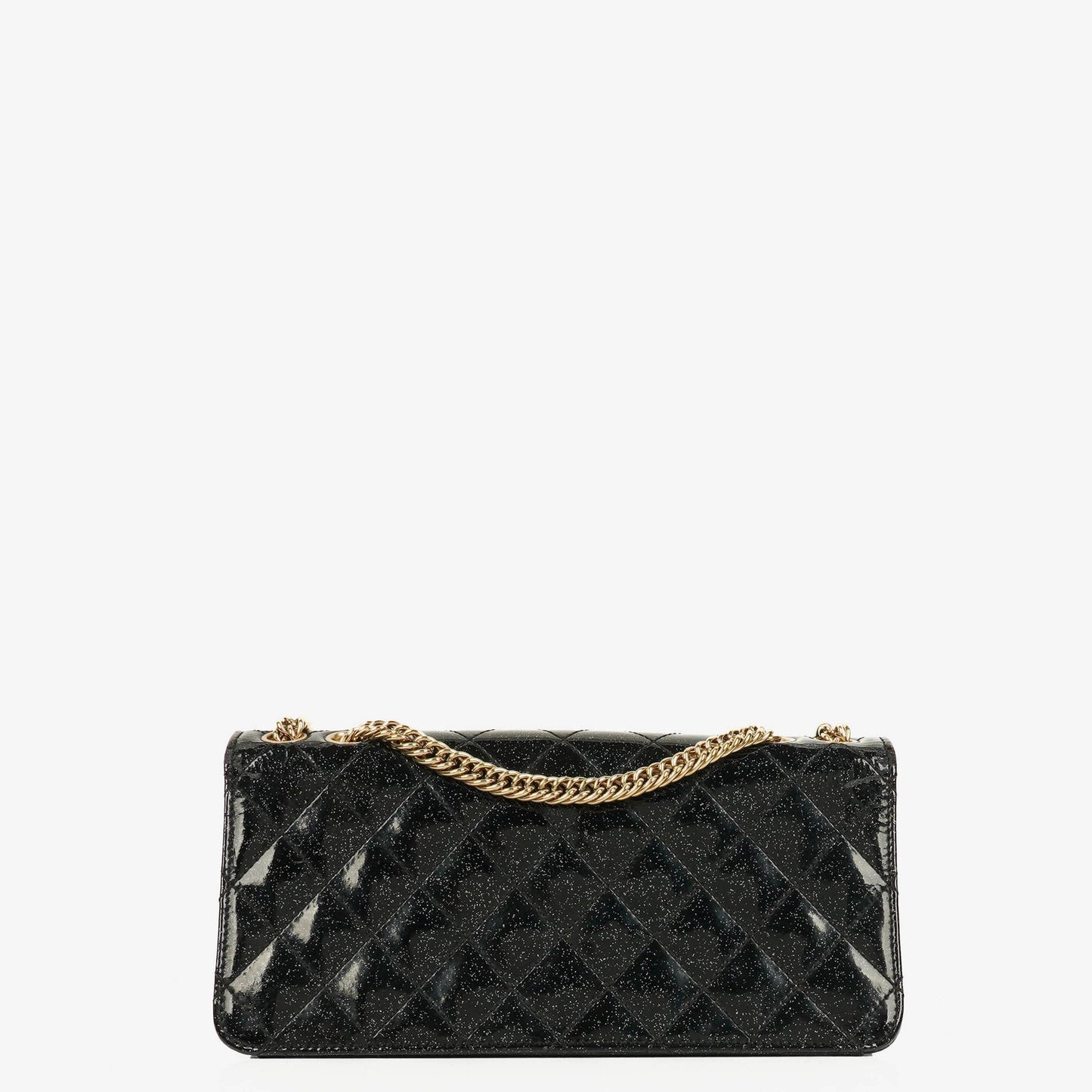 Chanel Evening Star Quilted Glitter Patent East West Flap Bag