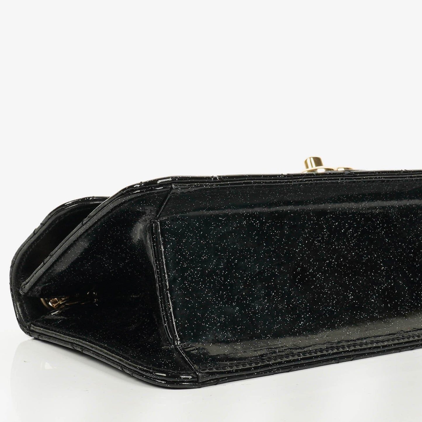 Chanel Evening Star Quilted Glitter Patent East West Flap Bag