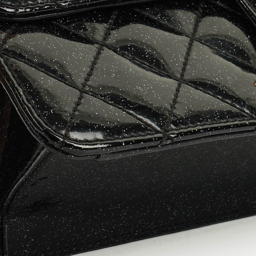 Chanel Evening Star Quilted Glitter Patent East West Flap Bag