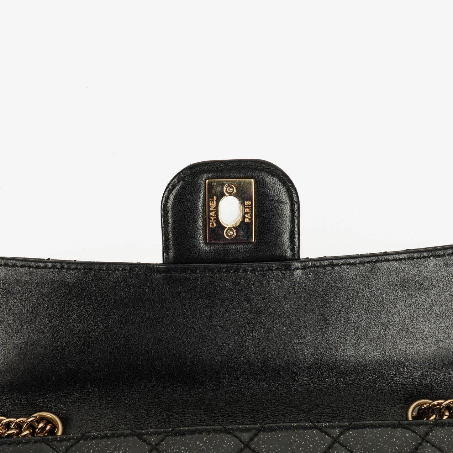 Chanel Evening Star Quilted Glitter Patent East West Flap Bag