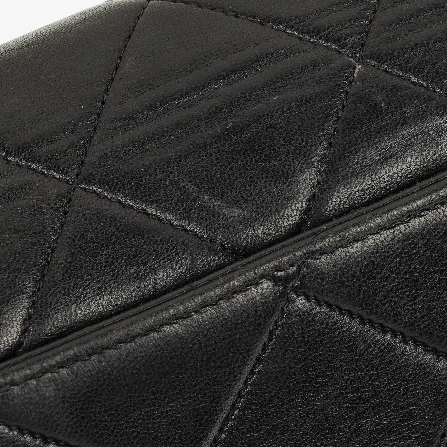 Chanel Flap Bag In Black Quilted Lambskin With Chain Top Handle And 24K Gold-Plated Hardware