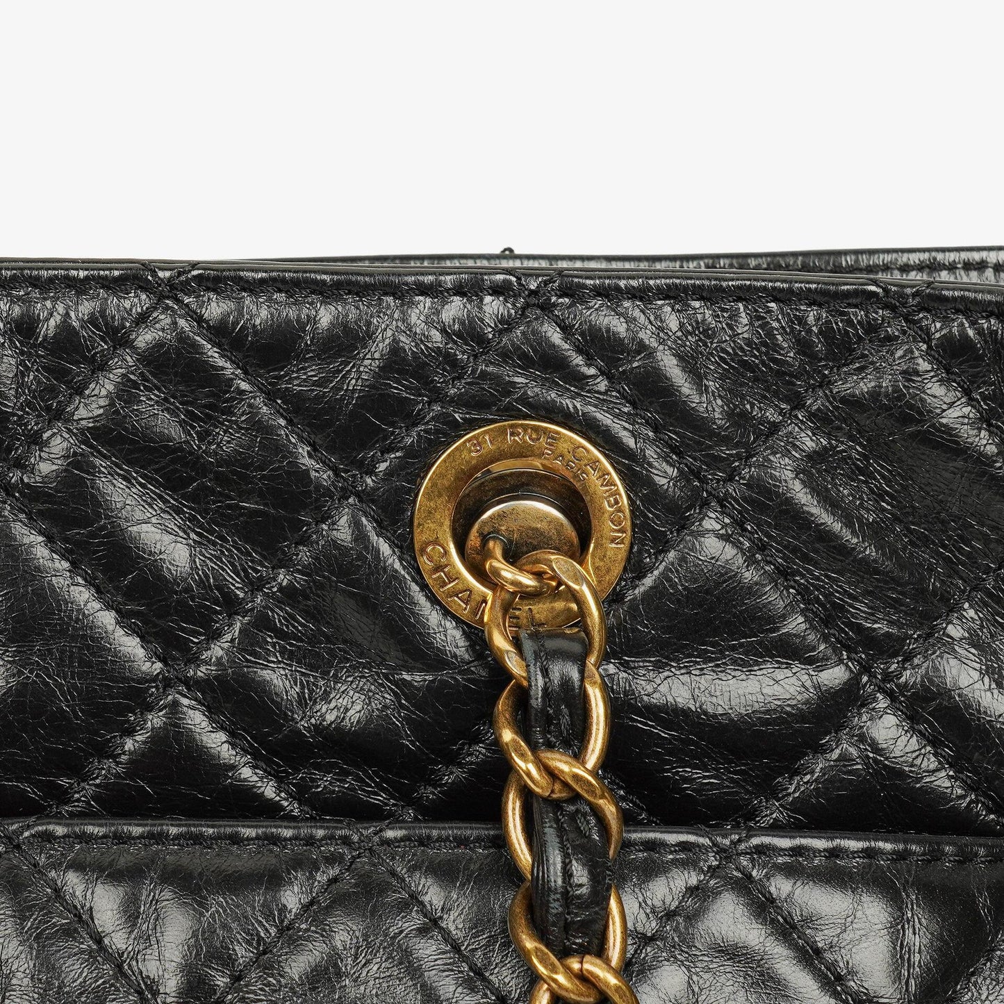 Chanel Front Pocket Large Tote Bag Glazed Quilted Calfskin Gold-Tone Hardware 2014/2015
