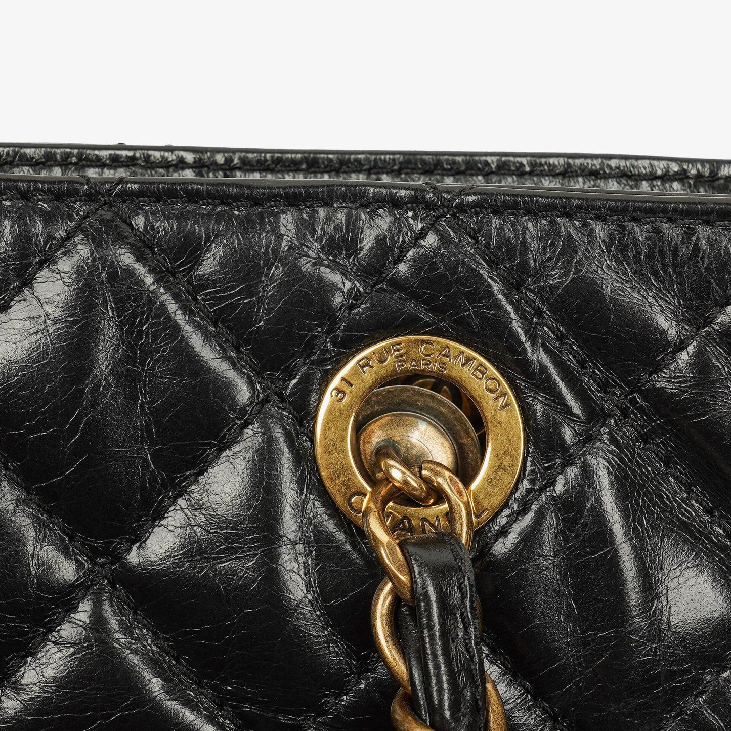 Chanel Front Pocket Large Tote Bag Glazed Quilted Calfskin Gold-Tone Hardware 2014/2015
