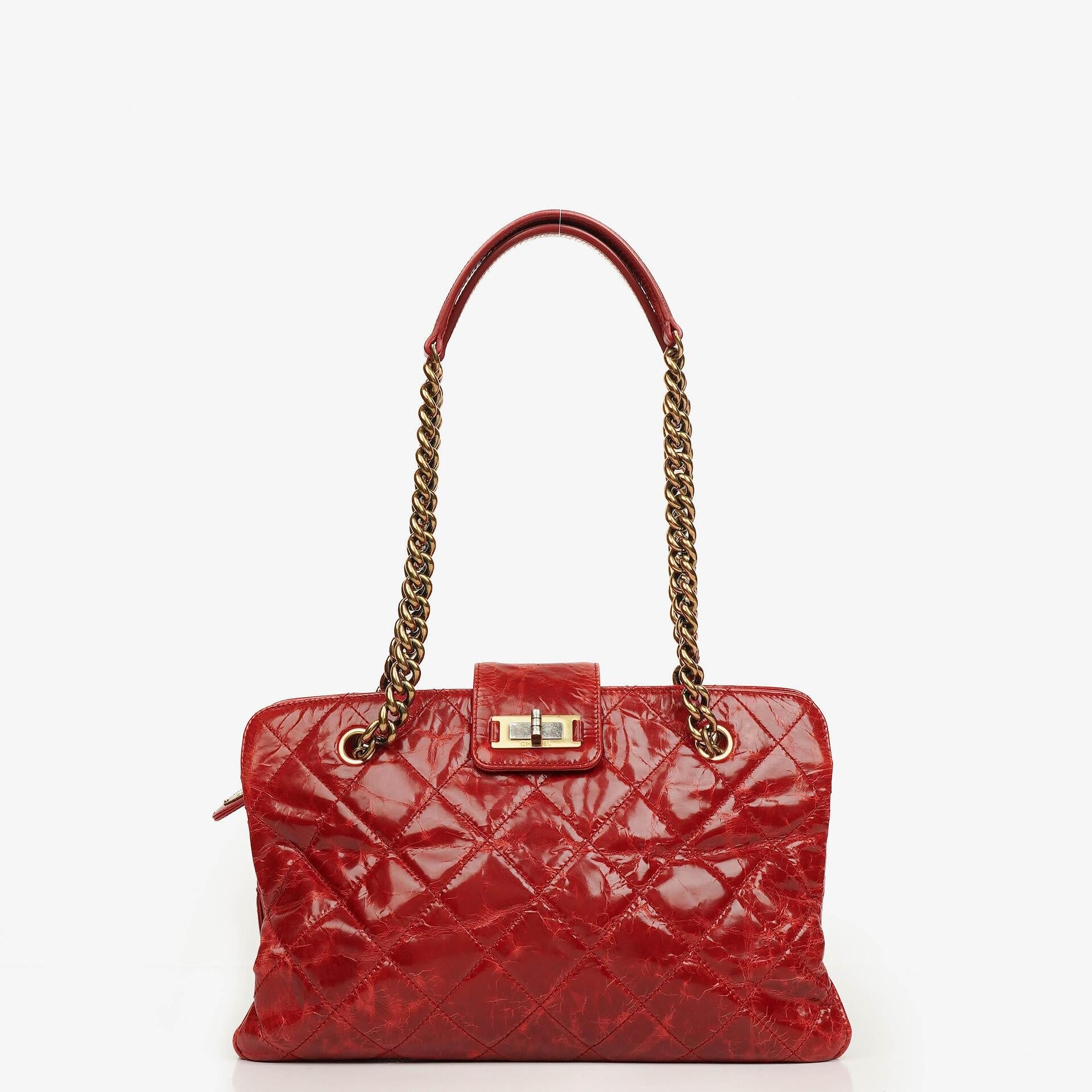 Chanel Glazed Crackled Calfskin Reissue Tote Bag