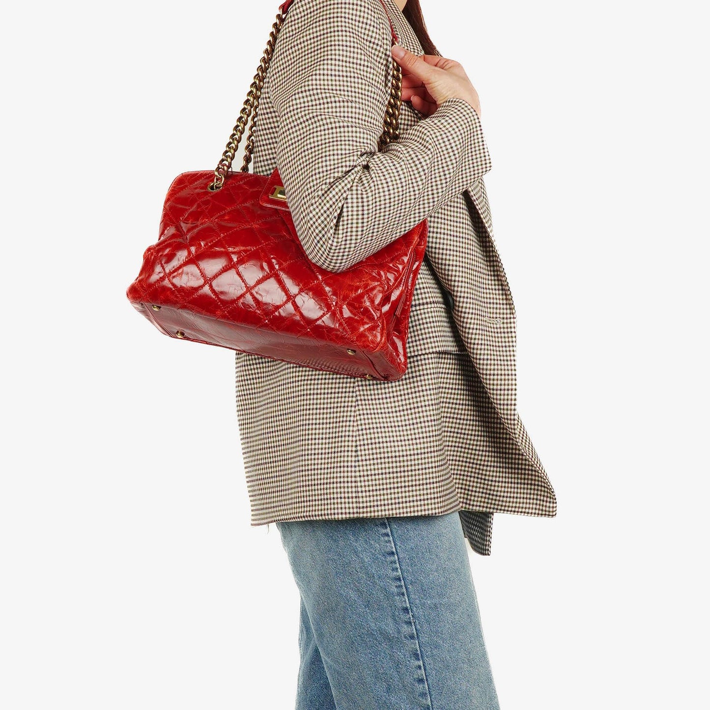Chanel Glazed Crackled Calfskin Reissue Tote Bag