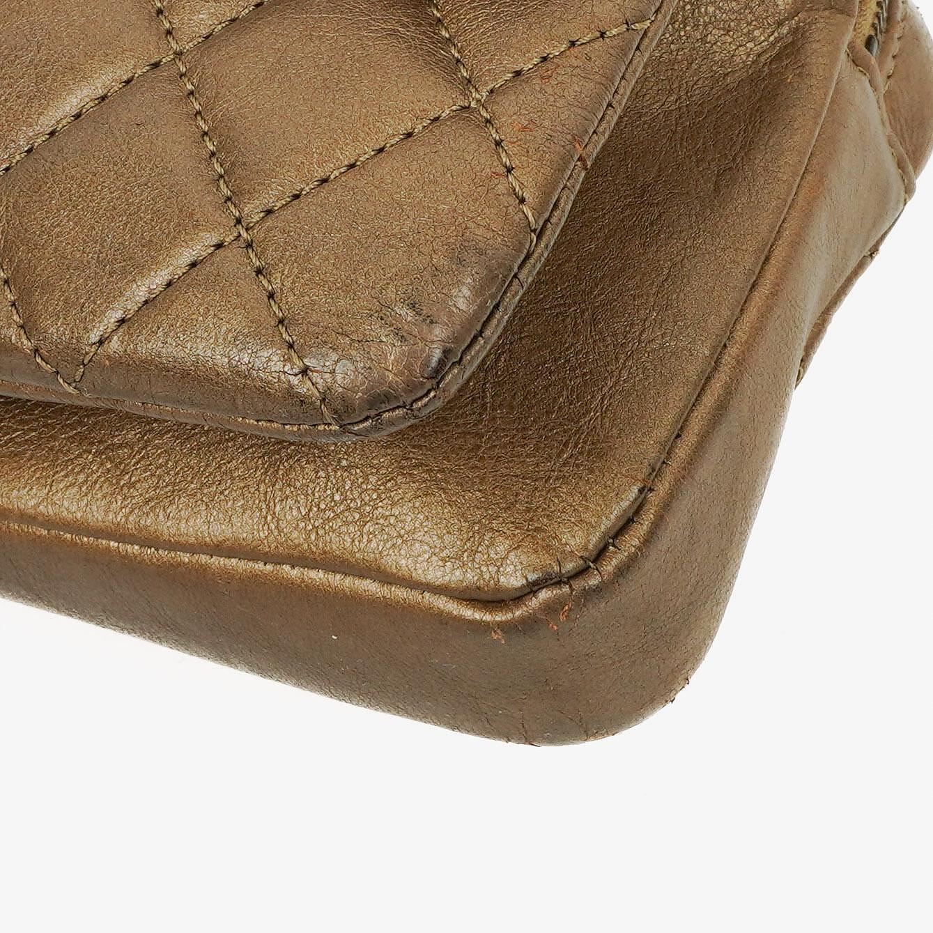 Chanel Gold Calfskin Medium Crown Single Flap Bag