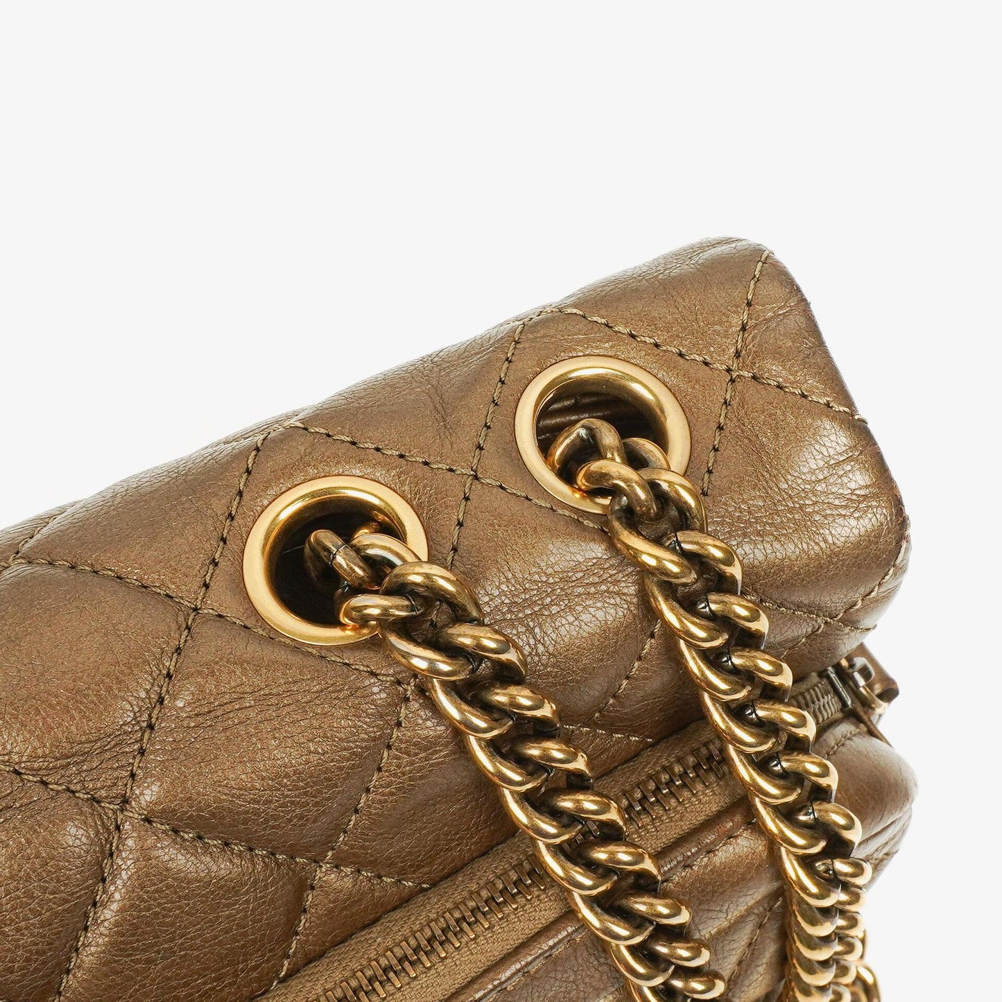 Chanel Gold Calfskin Medium Crown Single Flap Bag