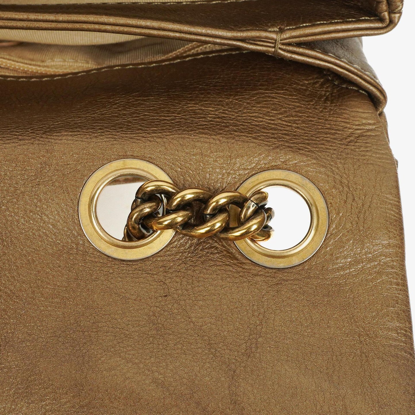 Chanel Gold Calfskin Medium Crown Single Flap Bag
