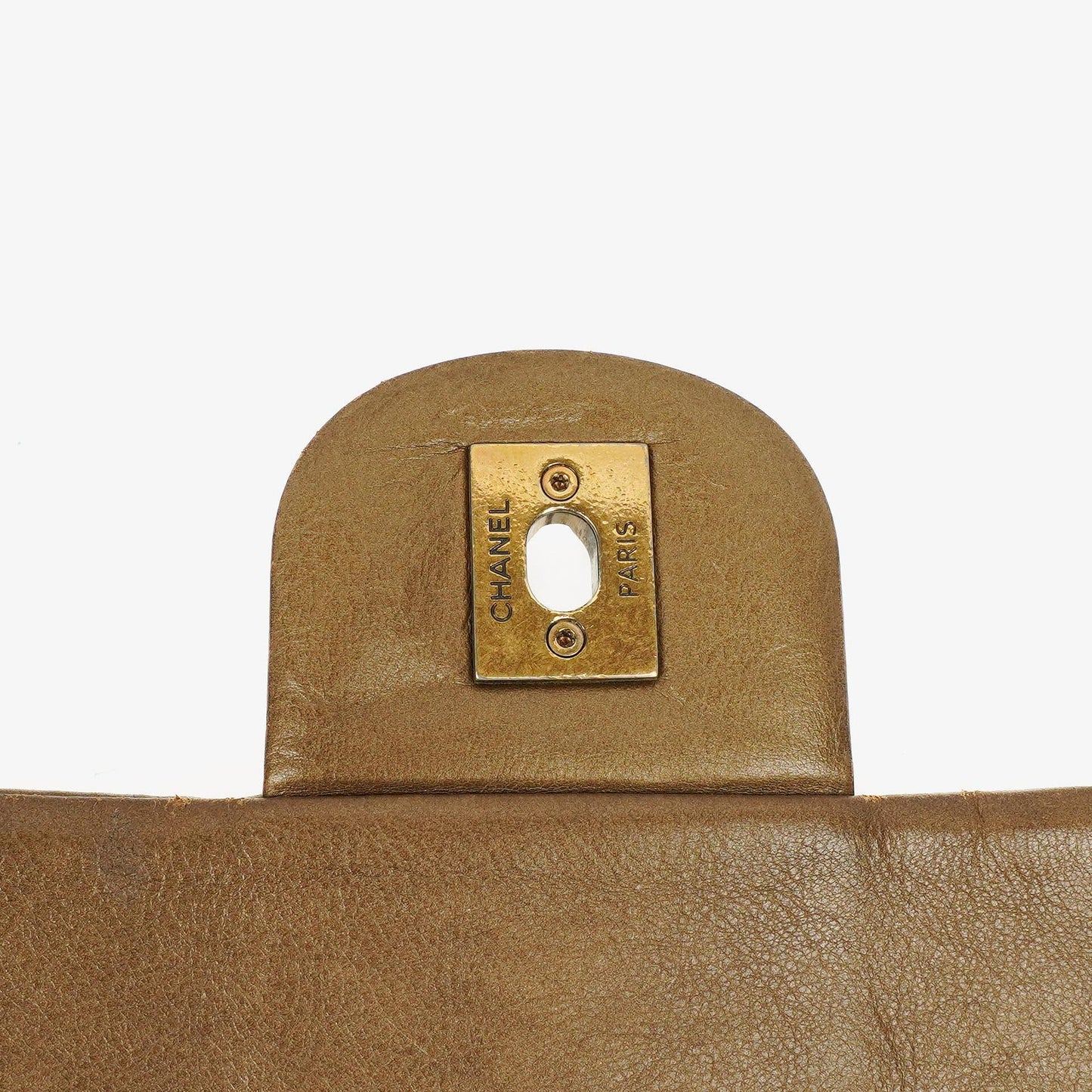 Chanel Gold Calfskin Medium Crown Single Flap Bag