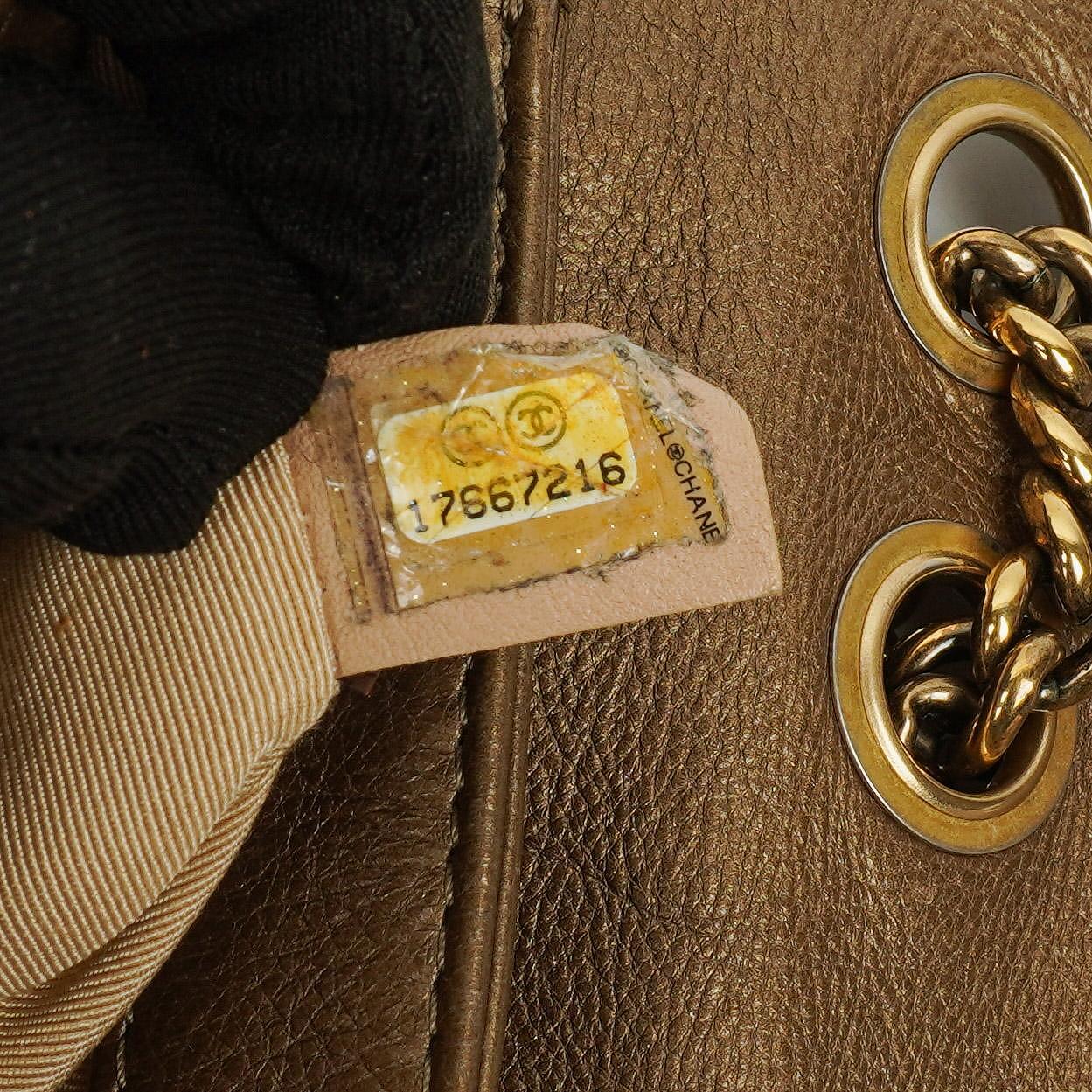 Chanel Gold Calfskin Medium Crown Single Flap Bag