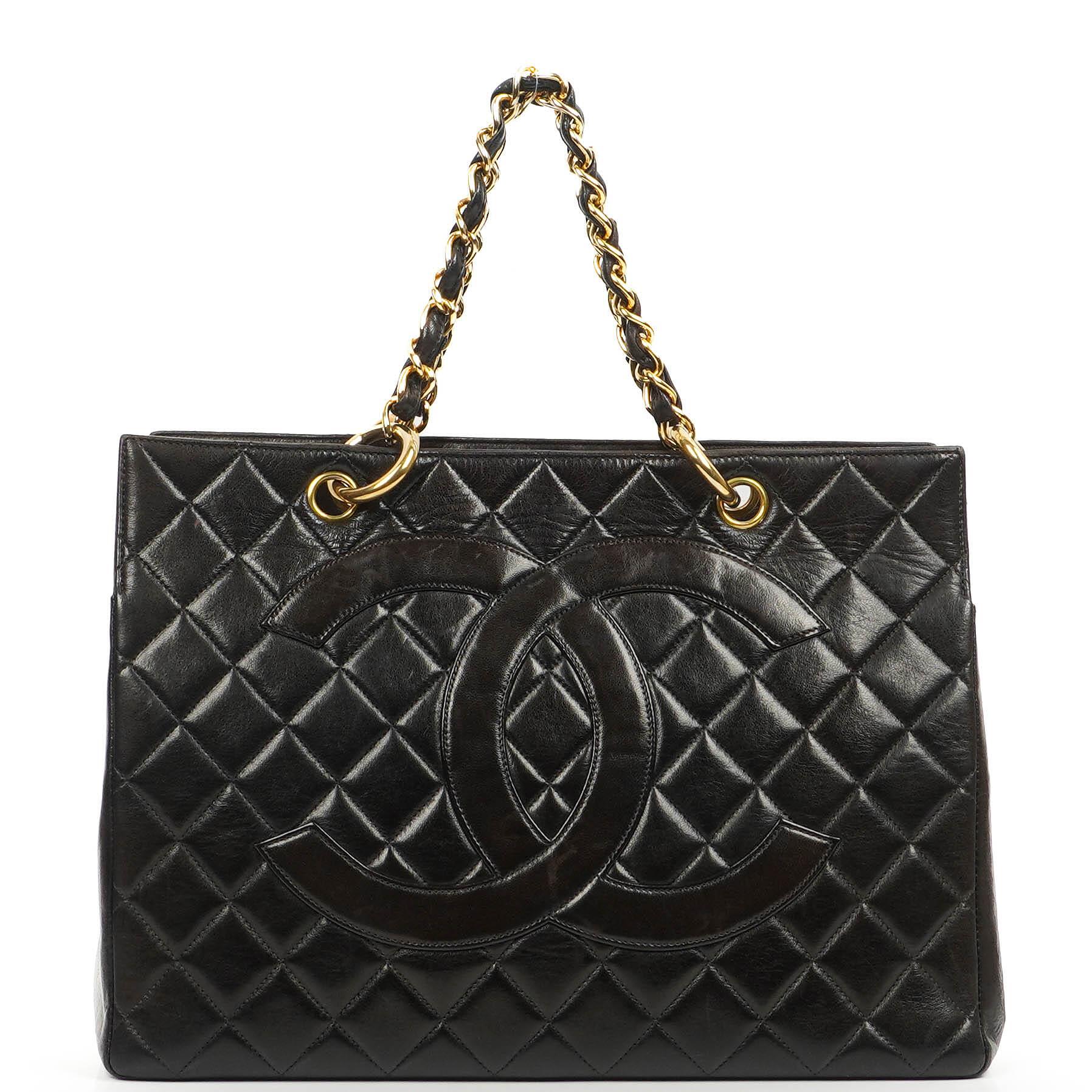 Chanel Grand Shopping Tote Quilted Lambskin Gold-Tone Hardware