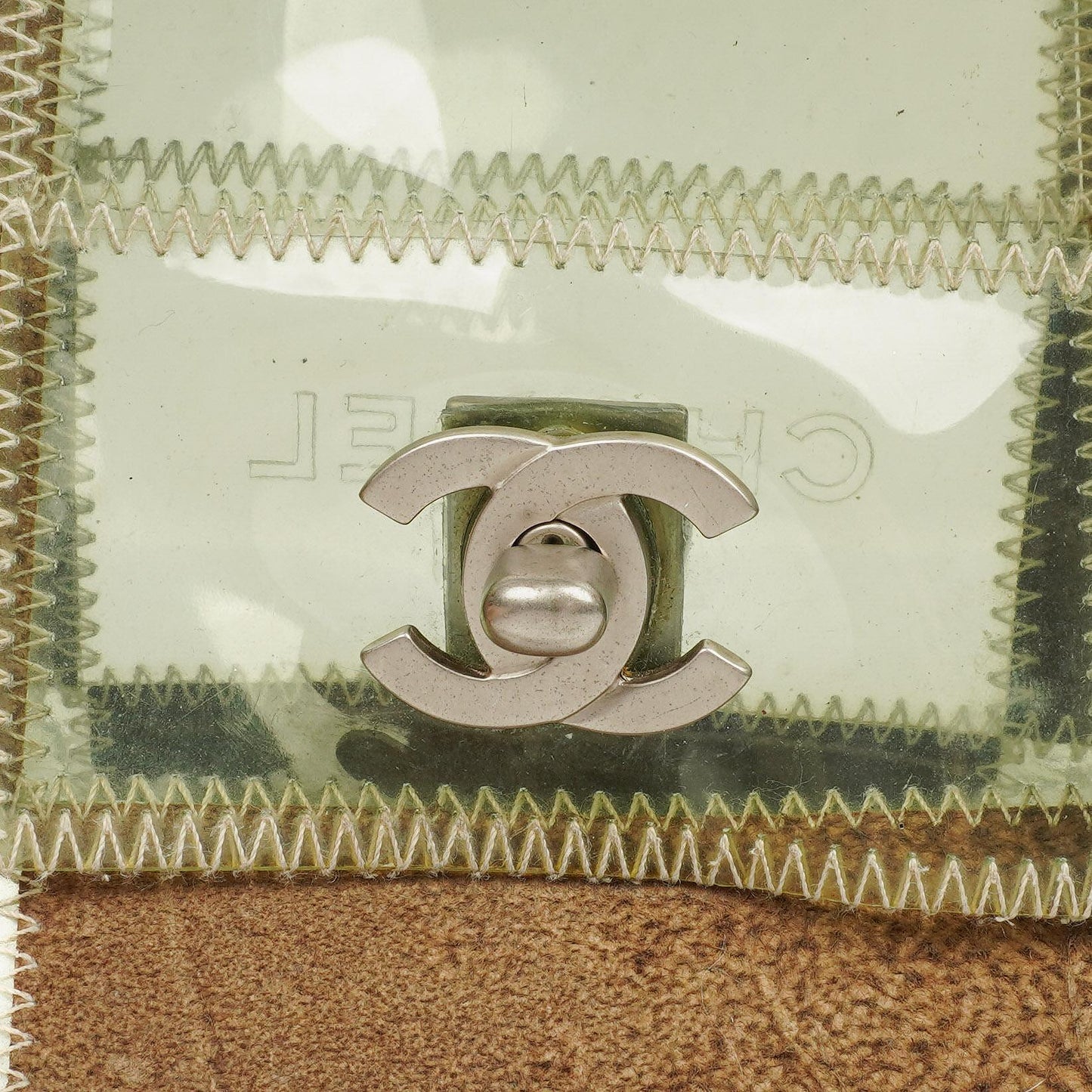 Chanel Green/Brown PVC and Leather Naked Patchwork Flap Bag