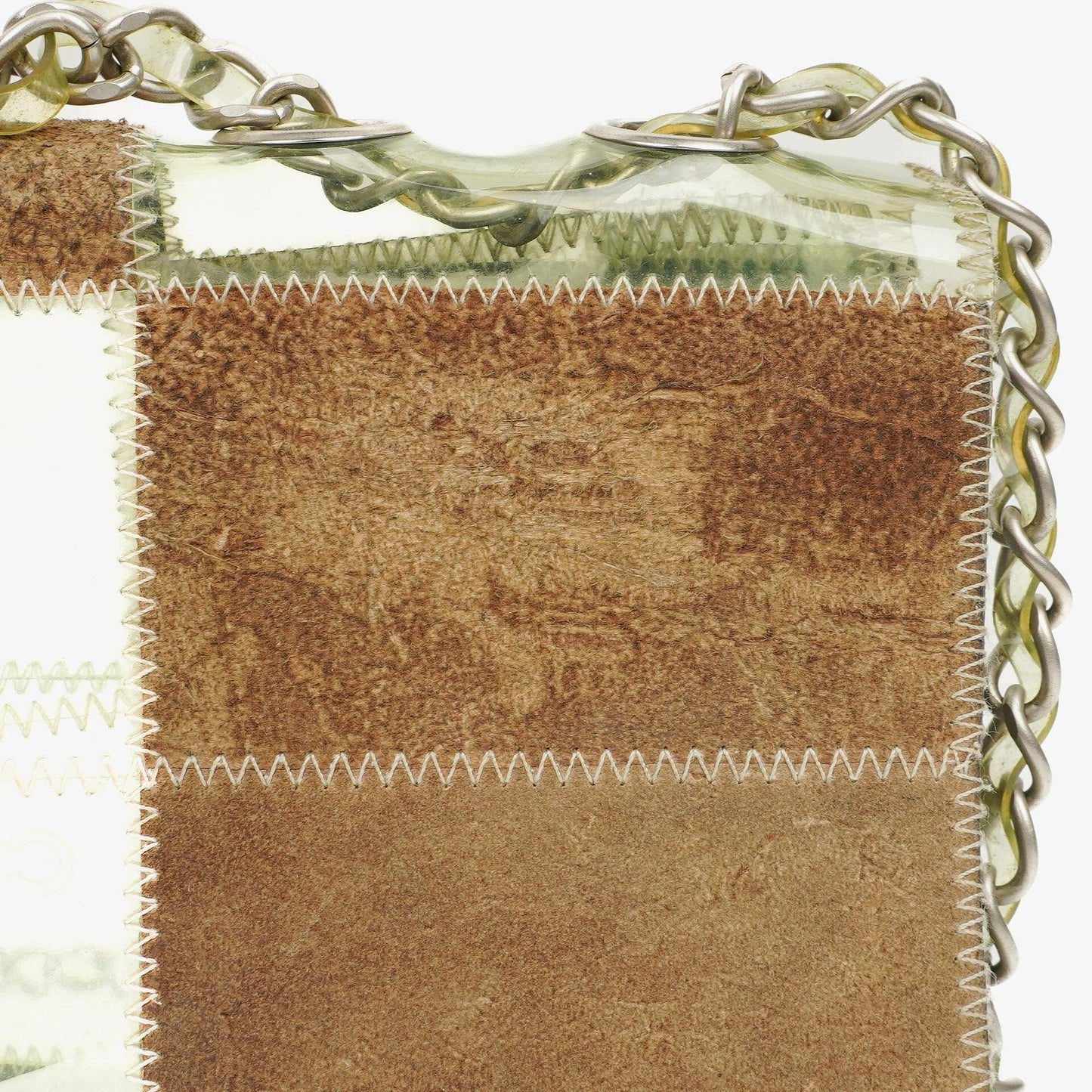 Chanel Green/Brown PVC and Leather Naked Patchwork Flap Bag