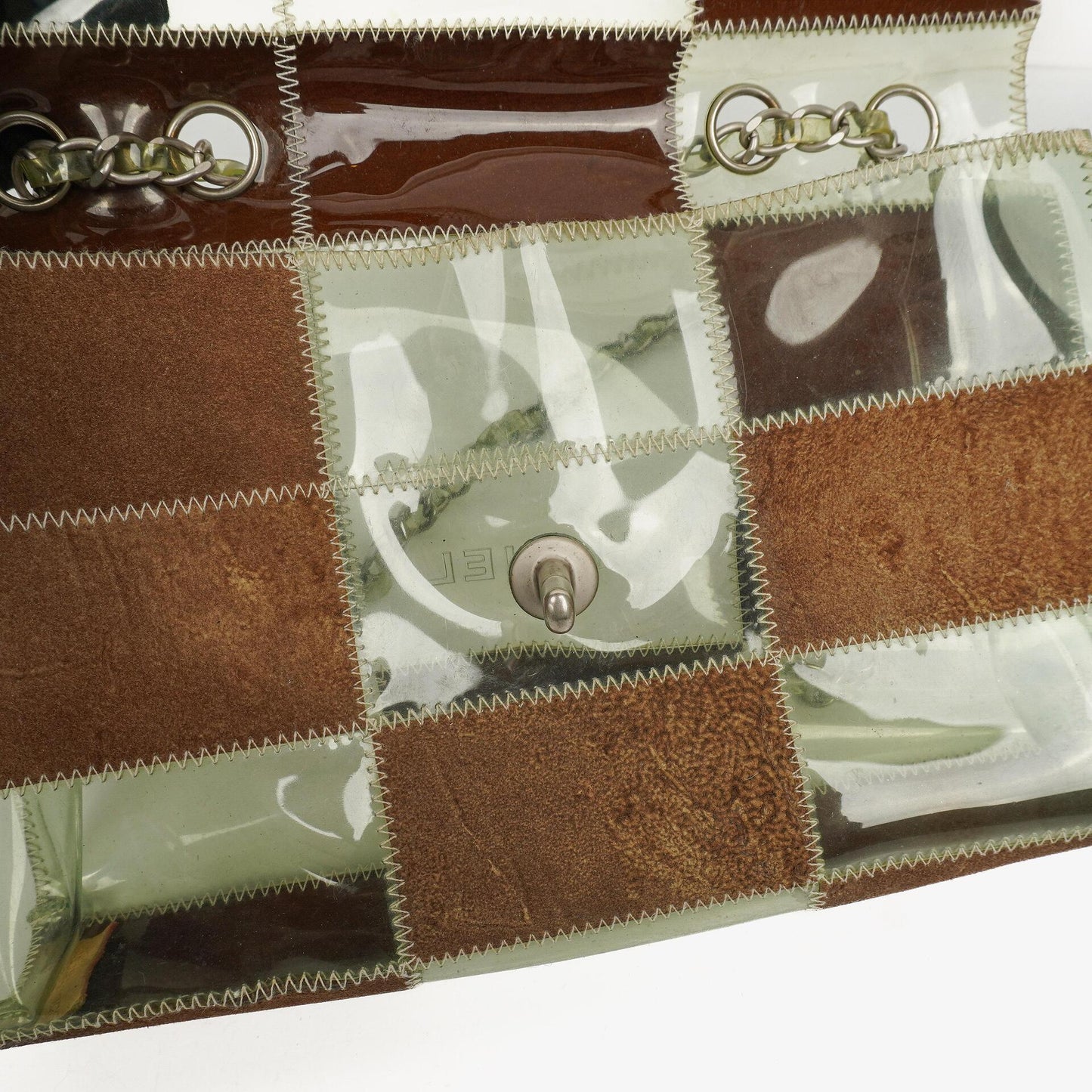 Chanel Green/Brown PVC and Leather Naked Patchwork Flap Bag